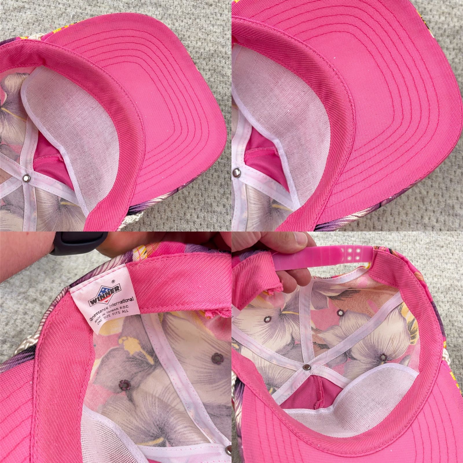 Vintage VINTAGE Winner Floral Trucker Hat Cap Snapback Pink Hawaiian Rope 80s 90s Blank Plain Mens One Size Pink Floral snapback hat cap Size ONE SIZE - 8 Thumbnail