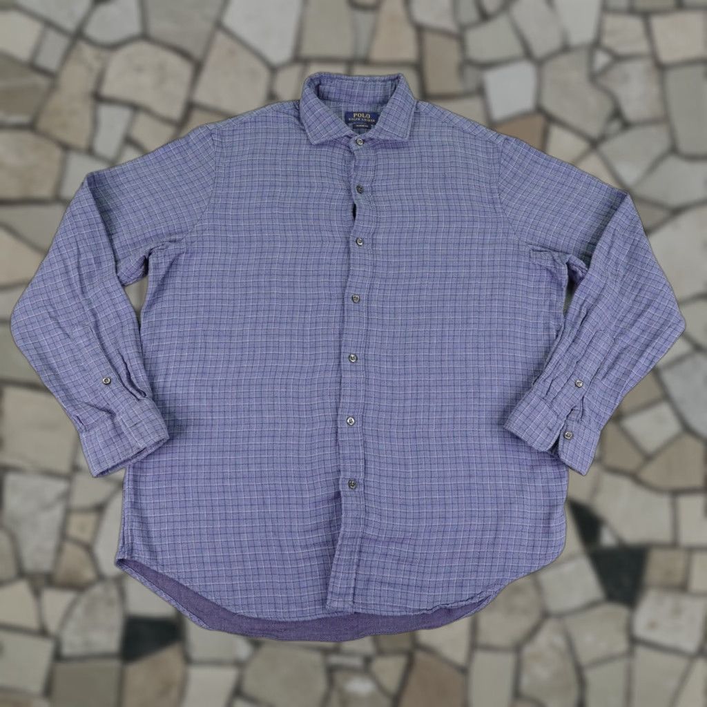 Polo Ralph Lauren Polo Ralph Lauren Shirt Mens XL Blue Plaid Flannel Button Up Casual Classic Fit Size US XL / EU 56 / 4 - 1 Thumbnail