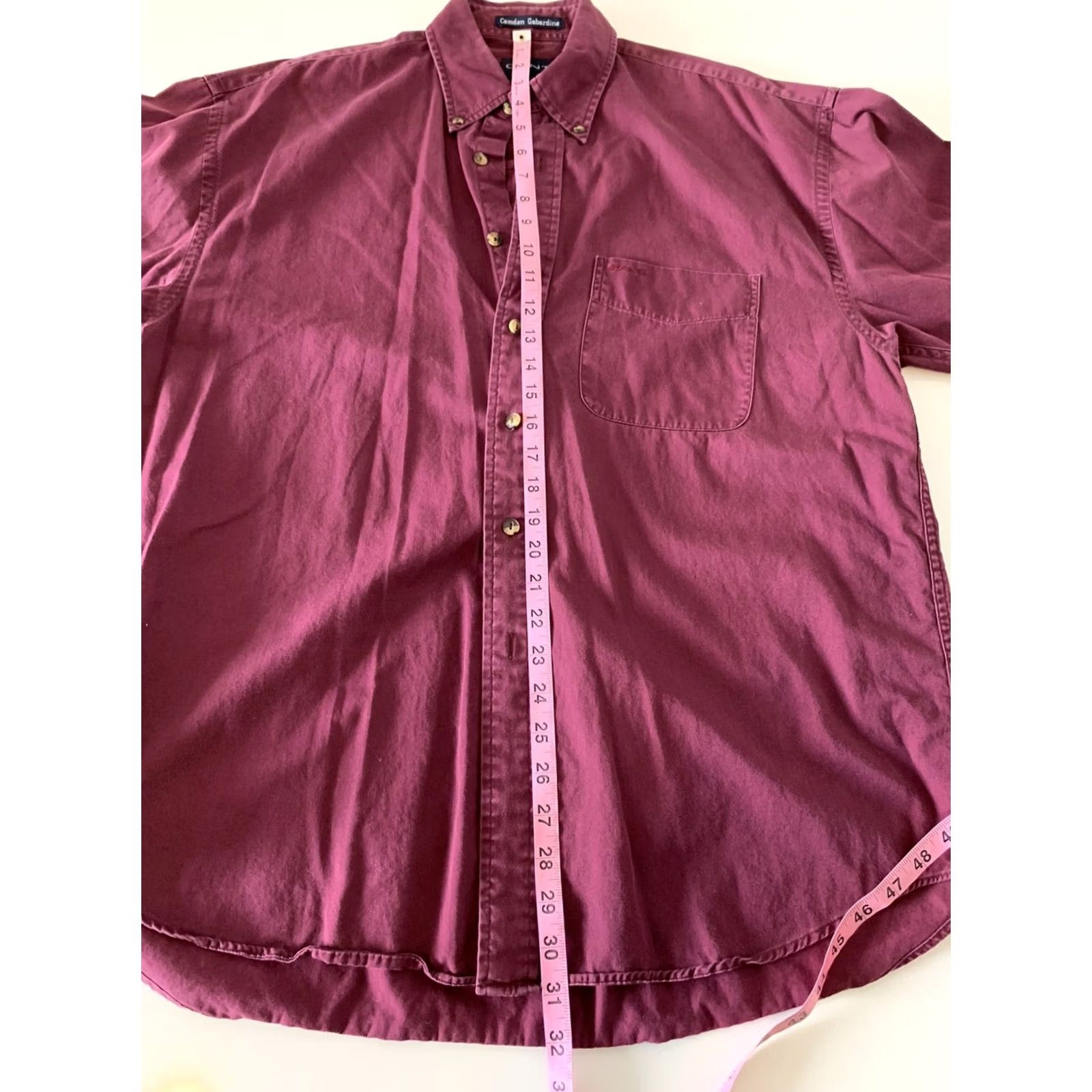 Gant GANT Camden Gabardine Maroon Long Sleeve Button Front Shirt Men's Large Cotton Shirt Adults L Red Button-Up Size US L / EU 52-54 / 3 - 6 Thumbnail