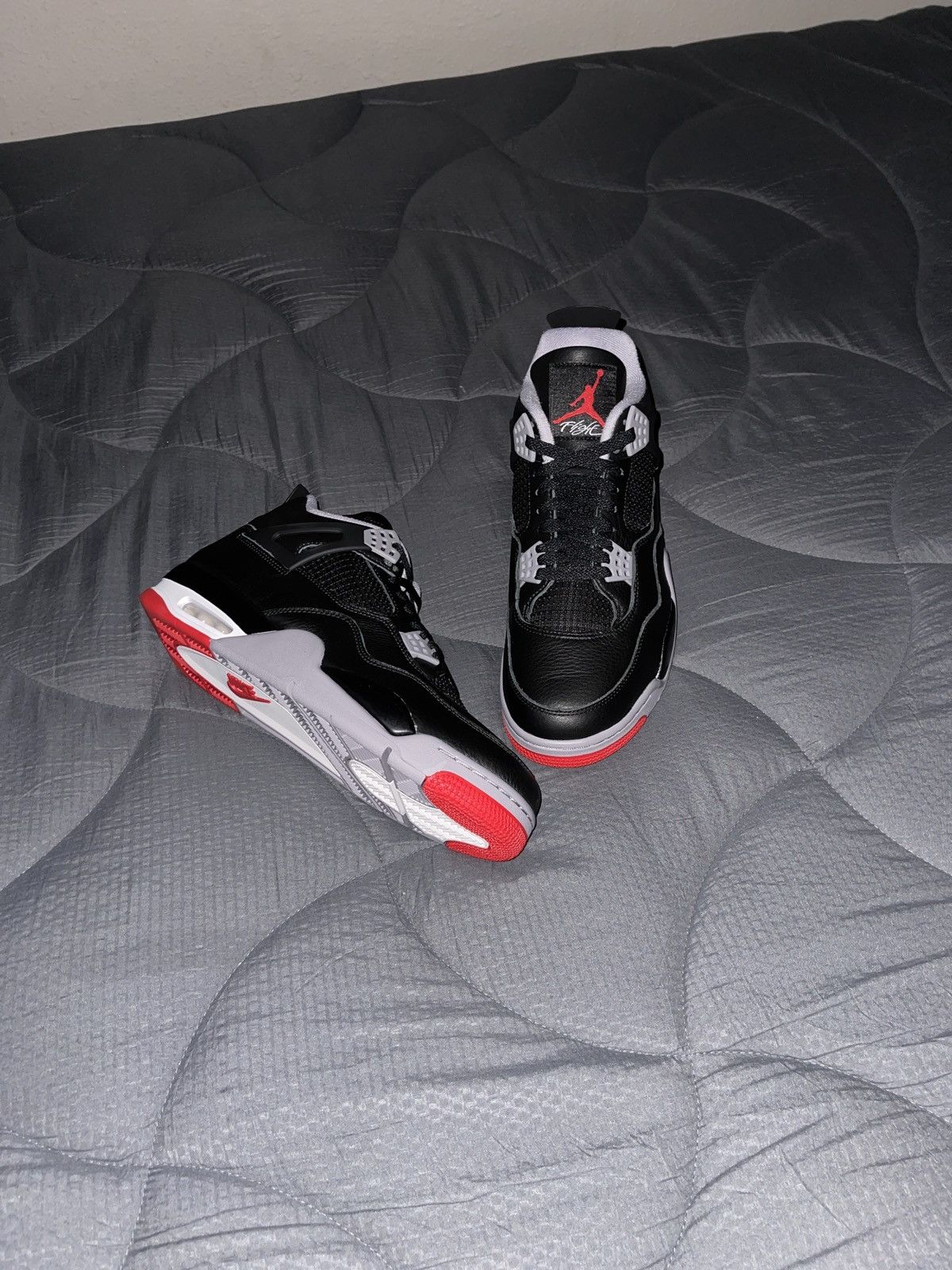 image of Jordan Nike Air Jordan Bred 4 Reimagined Size 12 Shoes in Black, Men's