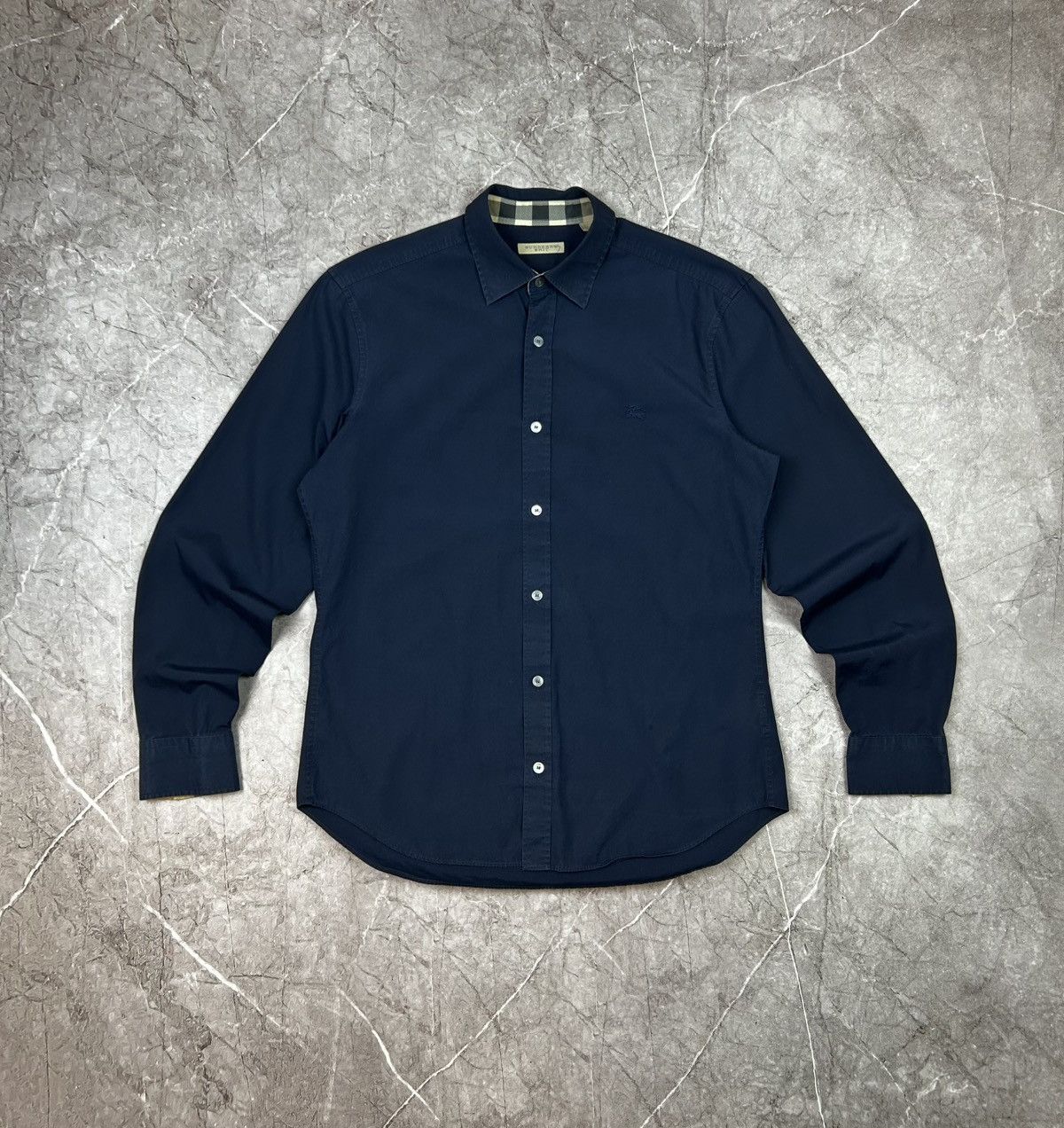 Burberry Burberry Brit Button Up Dark Blue Long Sleeve Nova Check Size US M / EU 48-50 / 2 - 4 Thumbnail