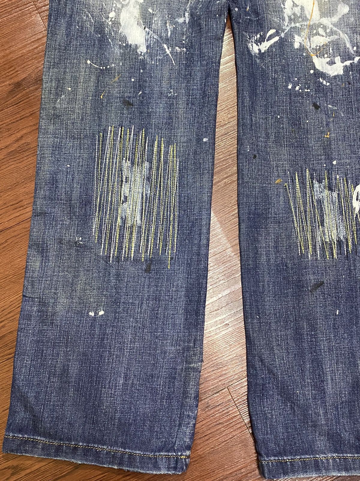 Japanese Brand Vintage Japanese Brands Paint Splatter Jeans Size US 38 / EU 54 - 6 Thumbnail