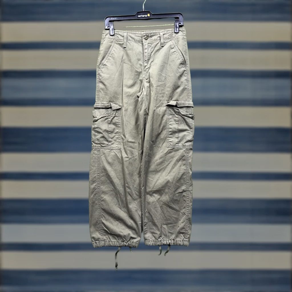 Levi's Levis 94 Baggy Cargo Pants Womens 26 Cinch Ankle Hiking Army Green 26x29 Jeans Wide Leg Womens Size 26" / US 2 / IT 38 - 1 Thumbnail