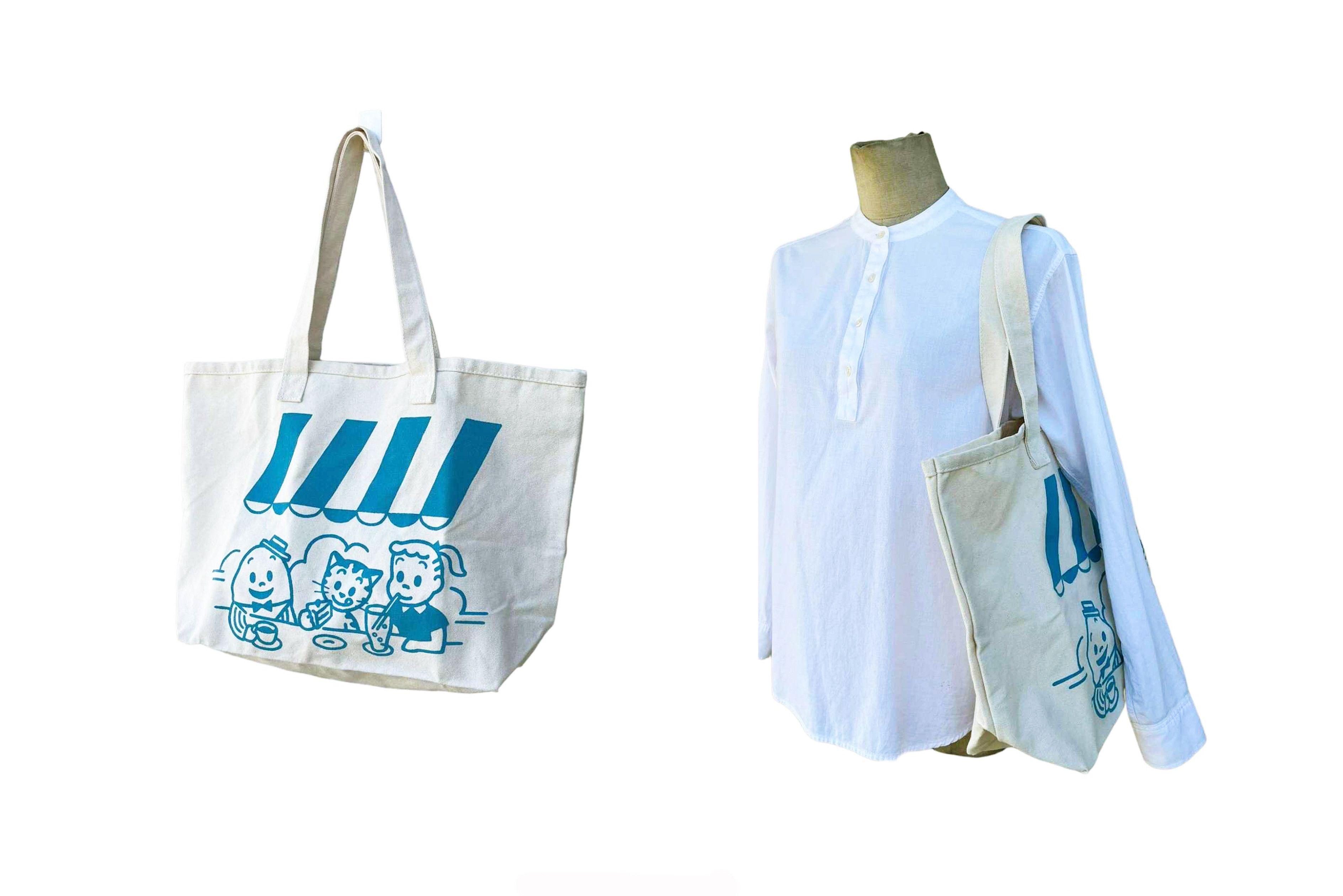 Japanese Brand Japanese Manga Osama Goods cartoon printed canvas tote bag Size ONE SIZE - 8 Thumbnail