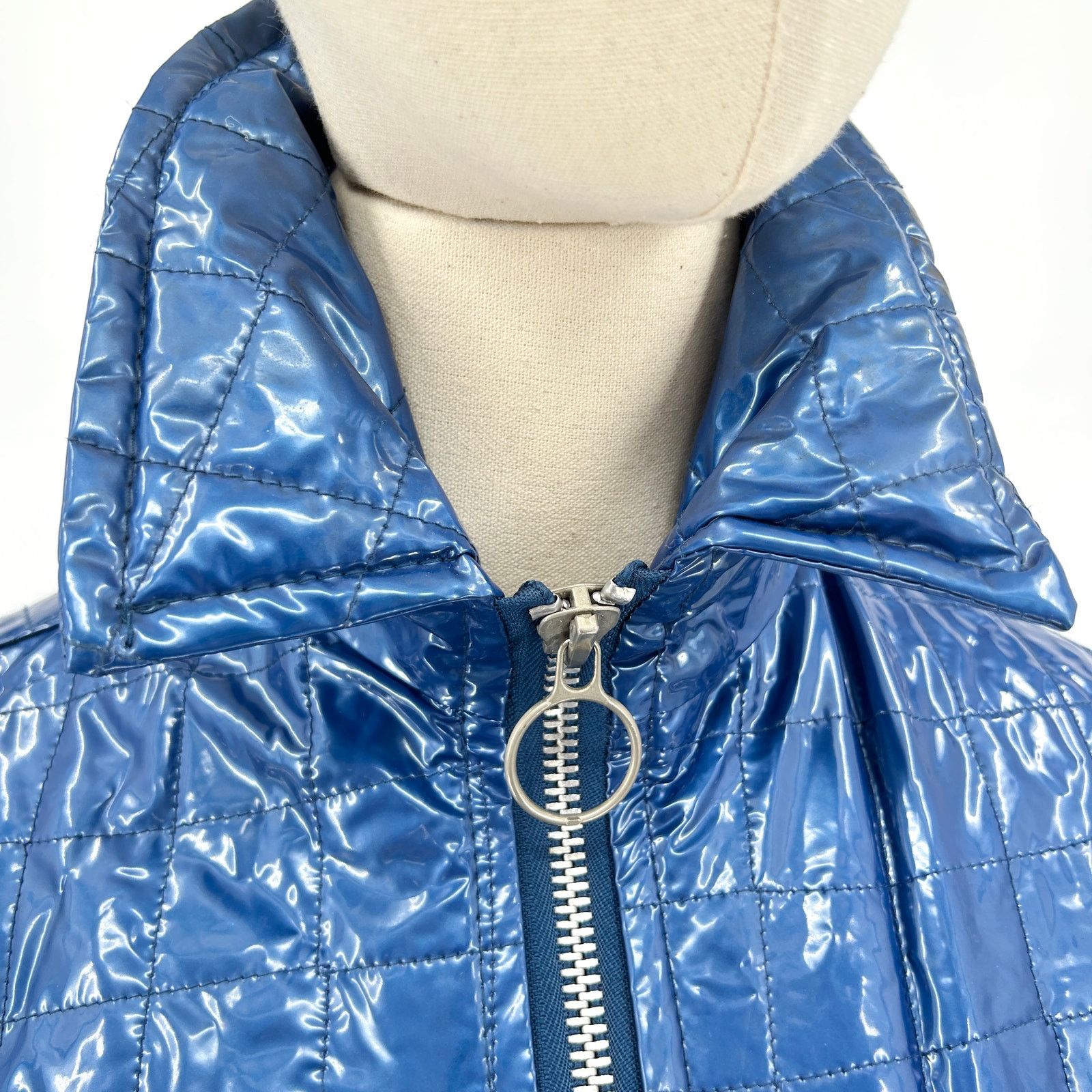 90s Wippette by Kenn Sporn Blue Quilted Vinyl Jacket