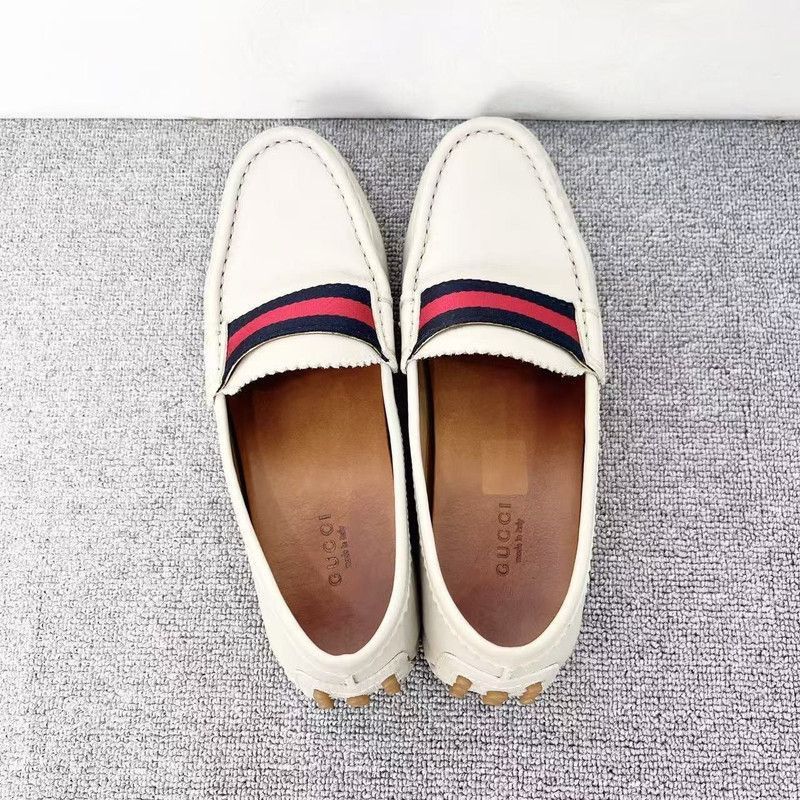 Gucci Gucci Classic All-Leather Casual Loafers in White Size US 5.5 / EU 38 - 7 Thumbnail