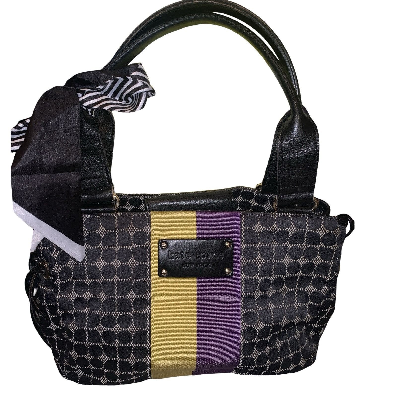 Kate Spade Vintage Y2K Kate Spade Black Canvas/black Leather Shoulder B Size ONE SIZE - 4 Thumbnail