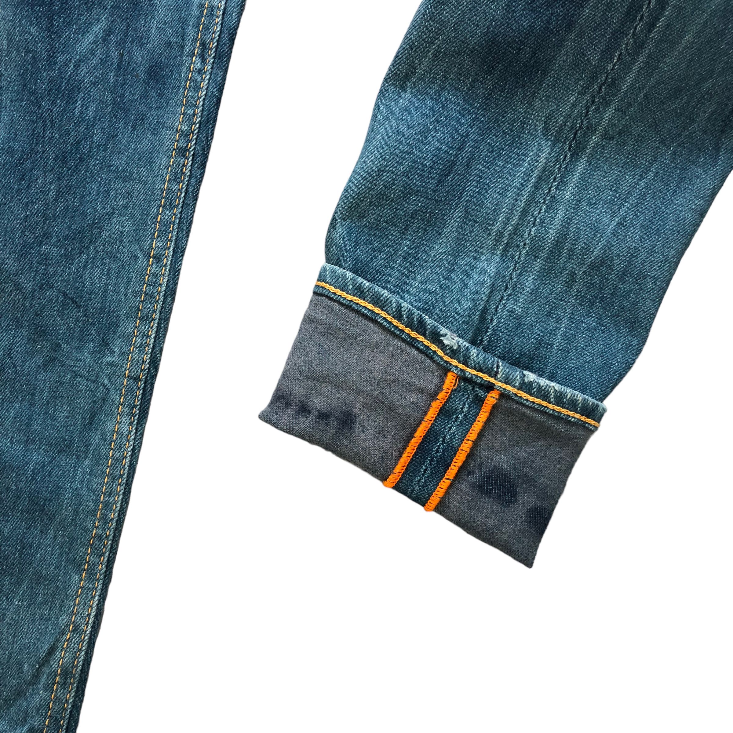Japanese Brand TRASHED🔥 SLY JEANS COME ON IN LOW RISE DENIM PANT #7283-125 Size 31" - 9 Thumbnail