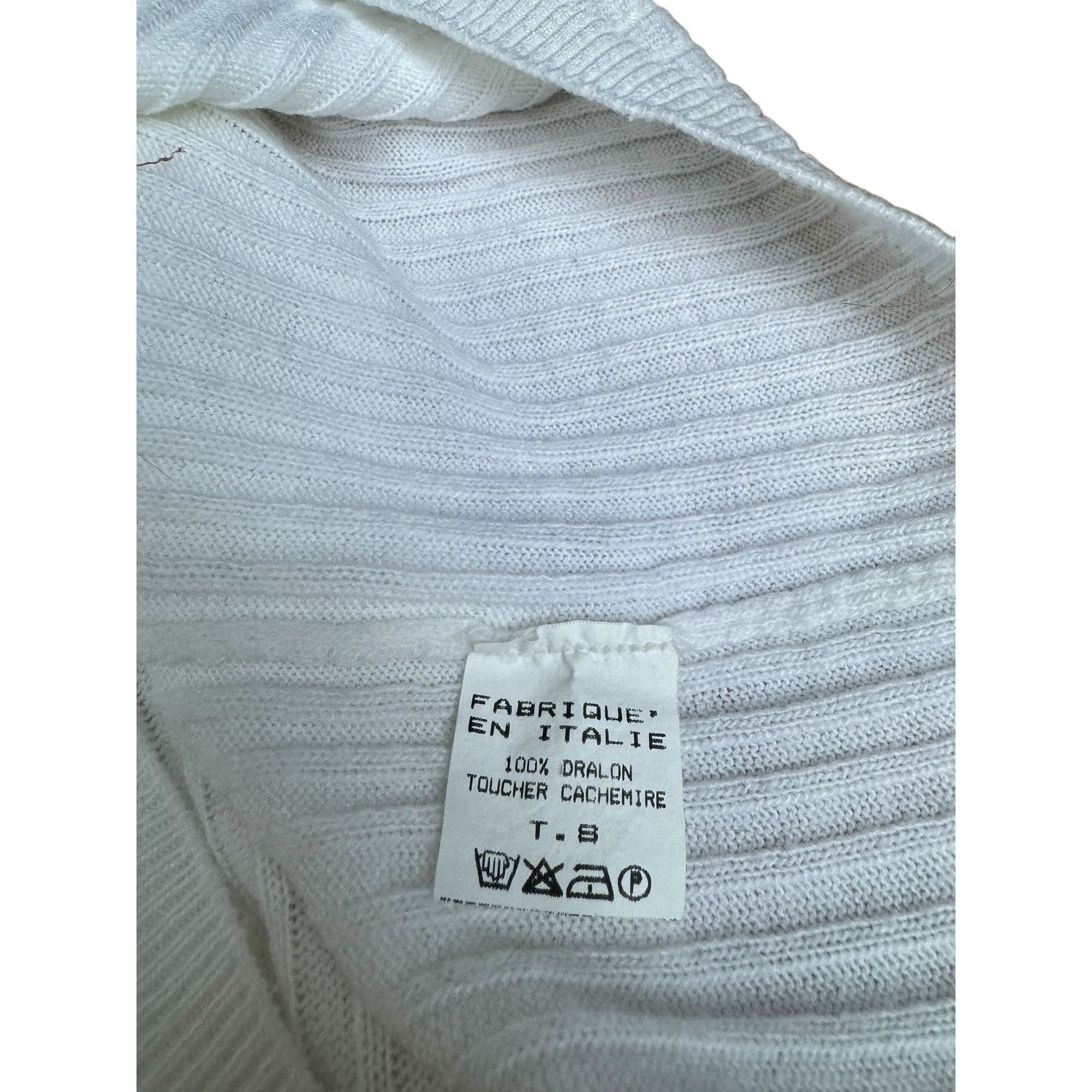 Courreges Vintage White Knitted Sweater Size S / US 4 / IT 40 - 4 Thumbnail