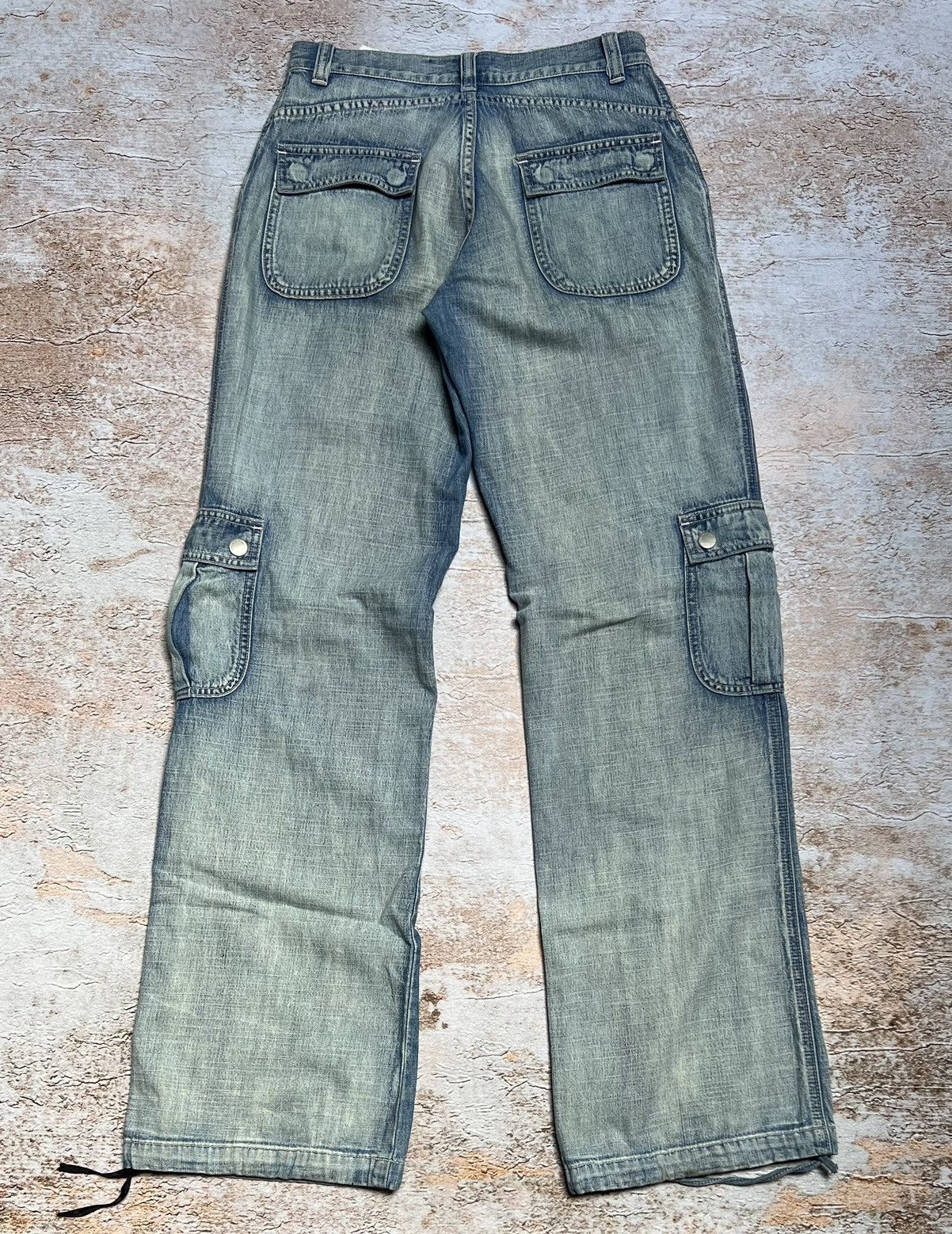 Japanese Brand × Vintage Vintage Japanese cargo washed flare jeans Size 28" / US 6 / IT 42 - 5 Thumbnail