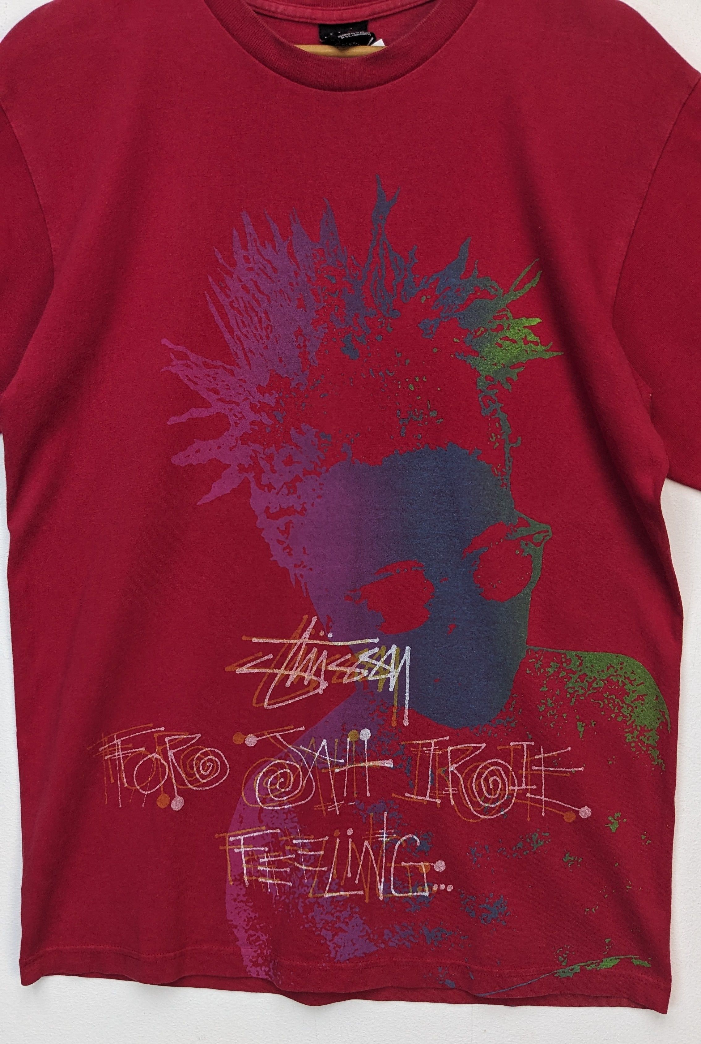 Stussy Vintage Stussy Big Print Logo Streetwear Red Tshirt Size US L / EU 52-54 / 3 - 4 Thumbnail