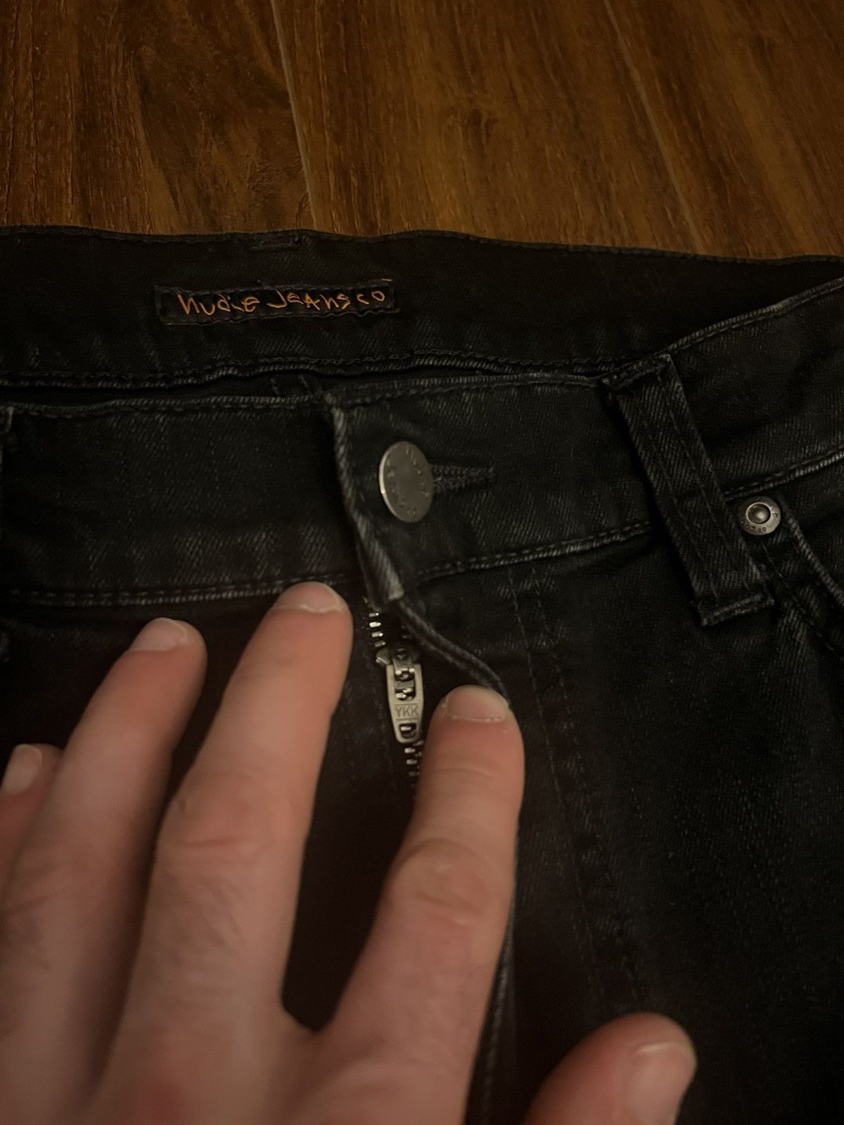 Nudie Jeans 1006533 Nudie Lean Dean Black Star Jeans Size US 34 / EU 50 - 7 Thumbnail