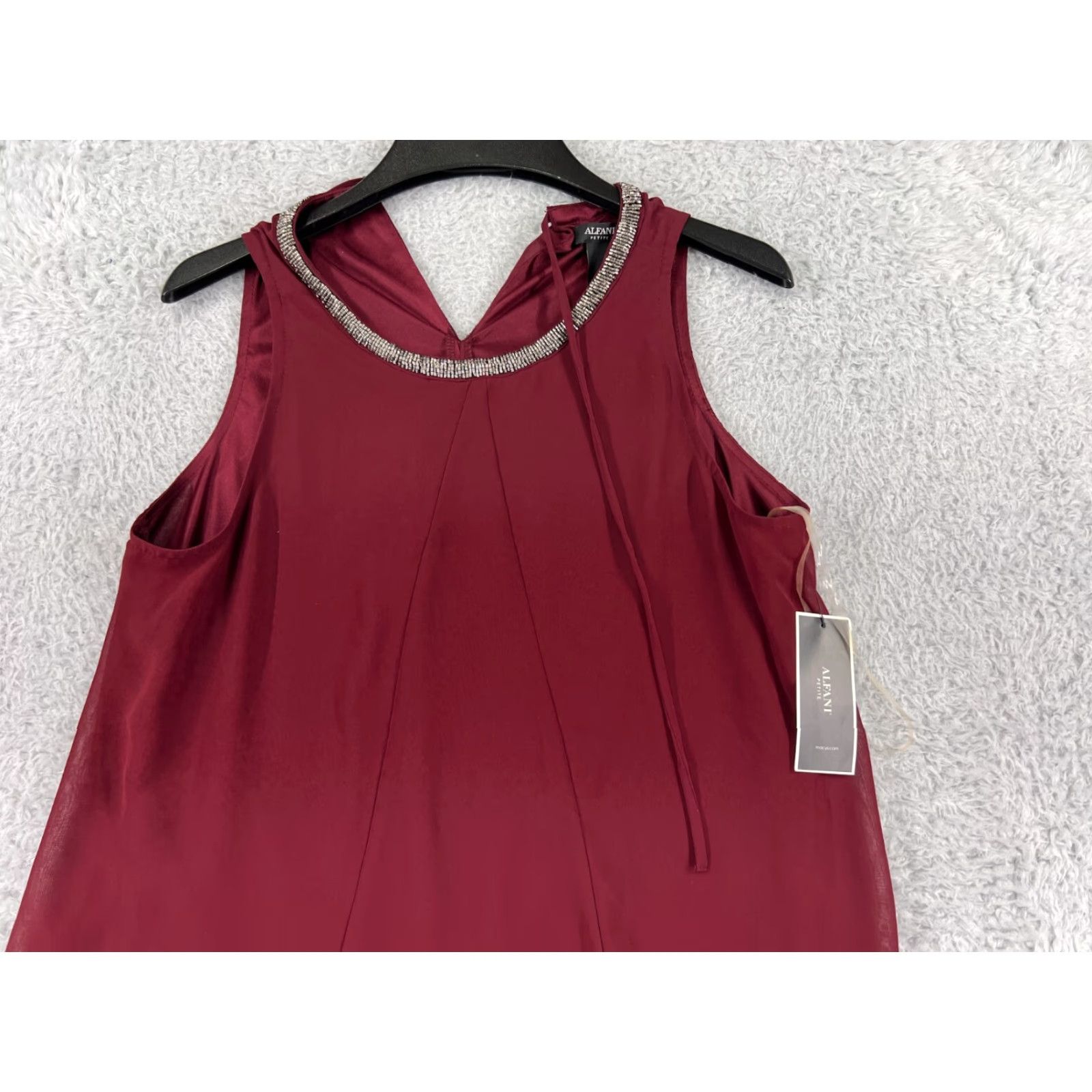 Alfani Alfani Shirt Womens Medium Burgundy Petite Beaded 100% Polyester Sleeveless Shirt Beaded Polyester Alfani Petite Burgundy Sleeveless Womens Medium Size M / US 6-8 / IT 42-44 - 4 Thumbnail