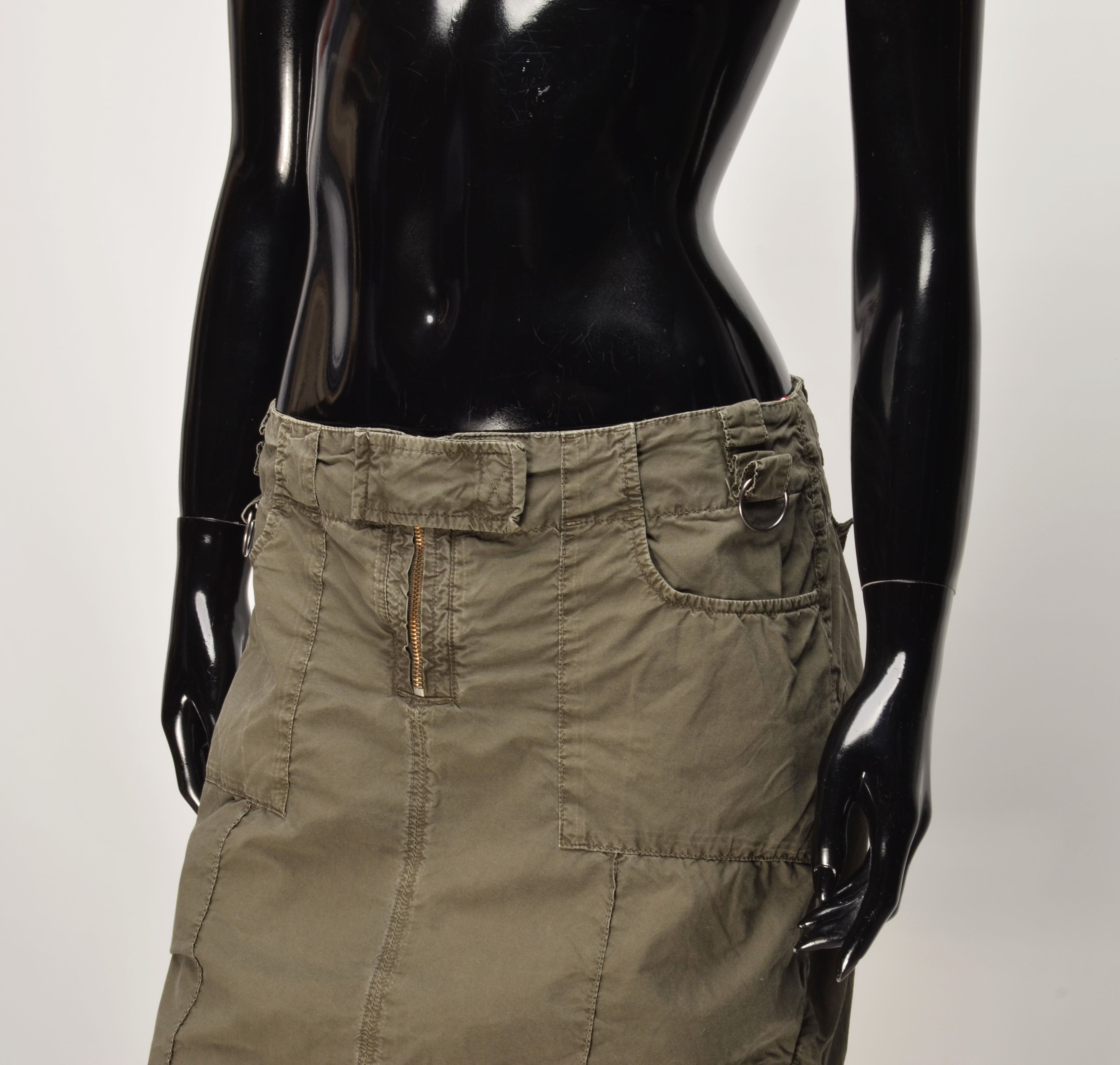 Miss Sixty Vintage Miss Sixty Y2K Grunge Olive Khaki Knee Length Skirt Size 30" / US 8 / IT 44 - 2 Thumbnail