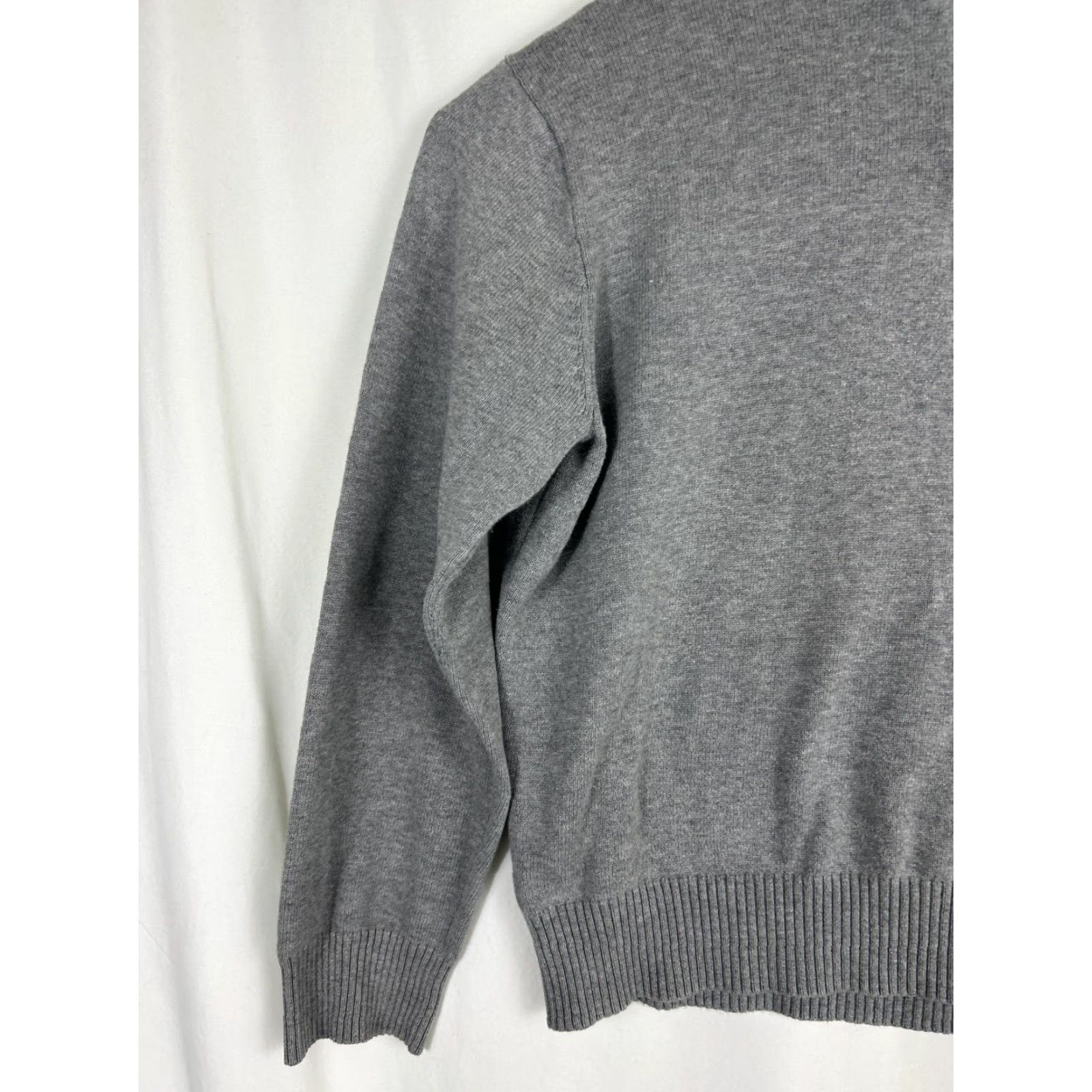 J.Crew J.CREW Mens XL Gray Slim Fit 1/4 Zip Mock Neck Long Sleeve Cotton Sweater Size US XL / EU 56 / 4 - 2 Thumbnail
