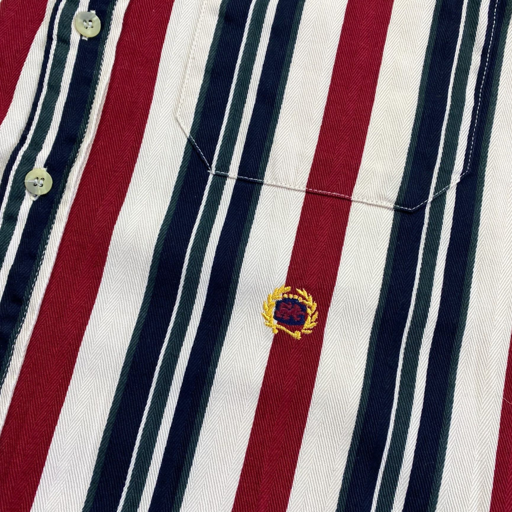 Merona VINTAGE Merona Shirt Button-Up Striped Long Sleeve XXL Red Blue Beige Western Merona Shirt Button-Up Striped Long Sleeve 2XL Red Western Mens Size US XXL / EU 58 / 5 - 4 Thumbnail