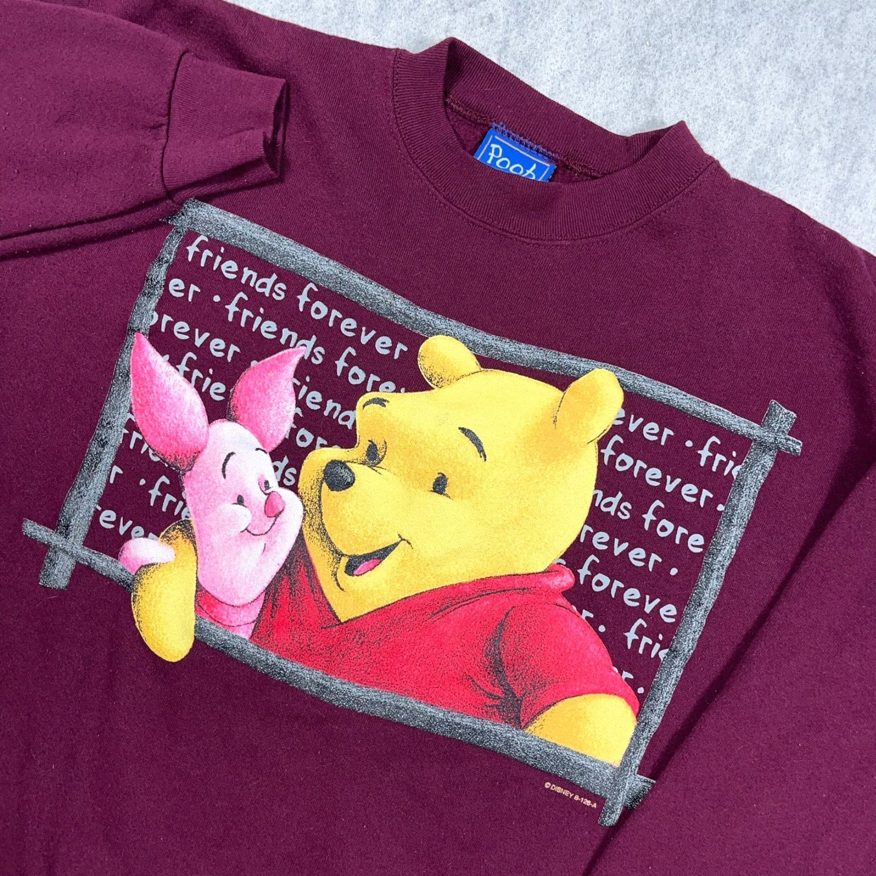Disney VINTAGE Disney Sweatshirt Men M Red Graphic Print 80s 90s Winnie The Pooh Piglet Logo USA Pullover Crew Neck Long Sleeve Size US M / EU 48-50 / 2 - 2 Thumbnail