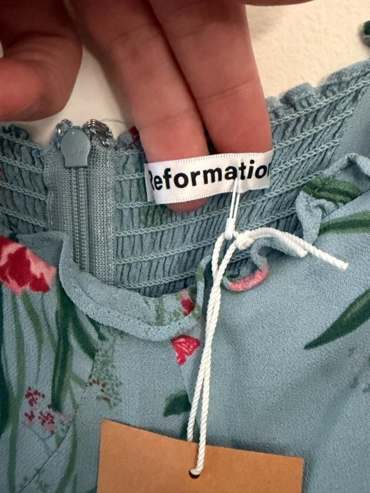 Reformation BNWT REFORMATION NIKITA BLUE FLORAL SUMMER DRESS 12 Size XL / US 12-14 / IT 48-50 - 9 Thumbnail