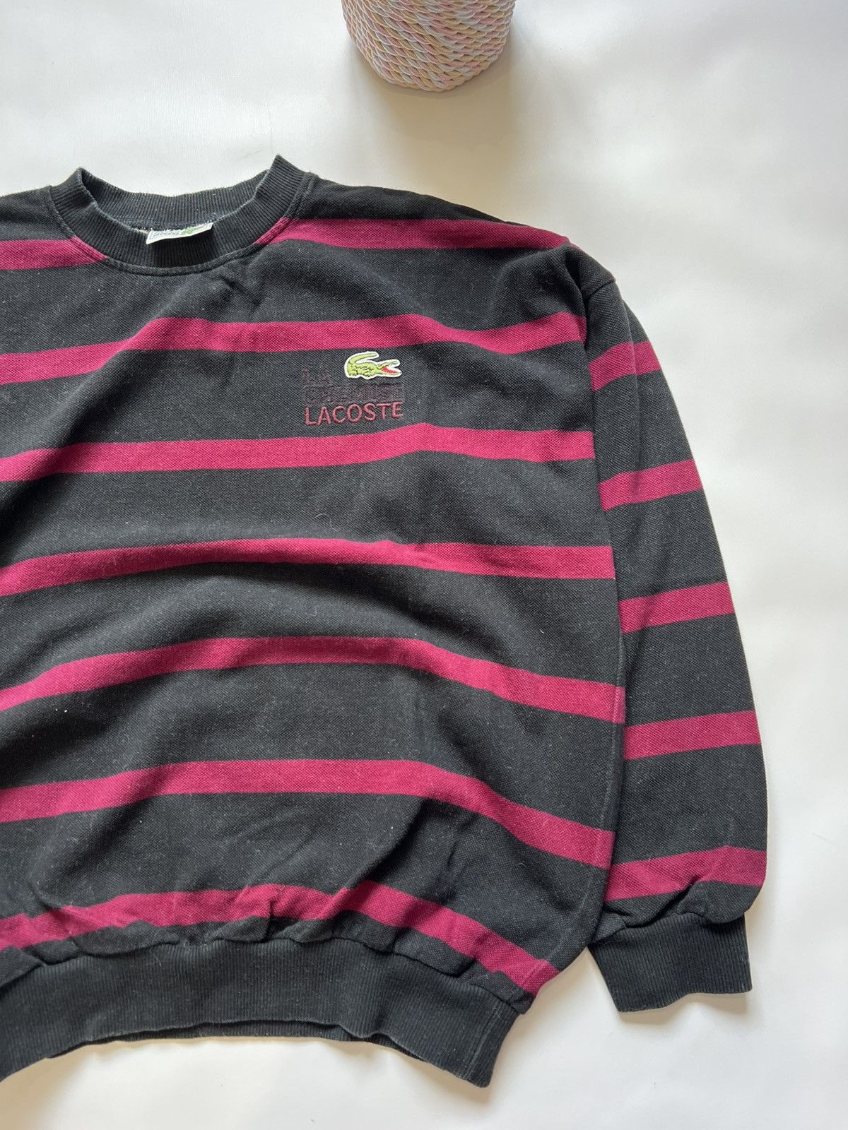 Lacoste Vintage Lacoste Sweater Striped Knit Baggy 90s Size US XL / EU 56 / 4 - 2 Thumbnail