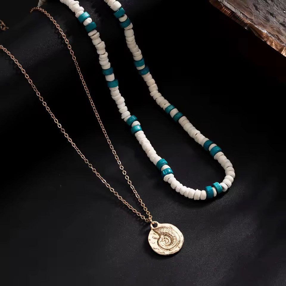 Vintage 2Pcs/Set Boho Wooden Beads Adjustable Chain Size ONE SIZE - 6 Thumbnail