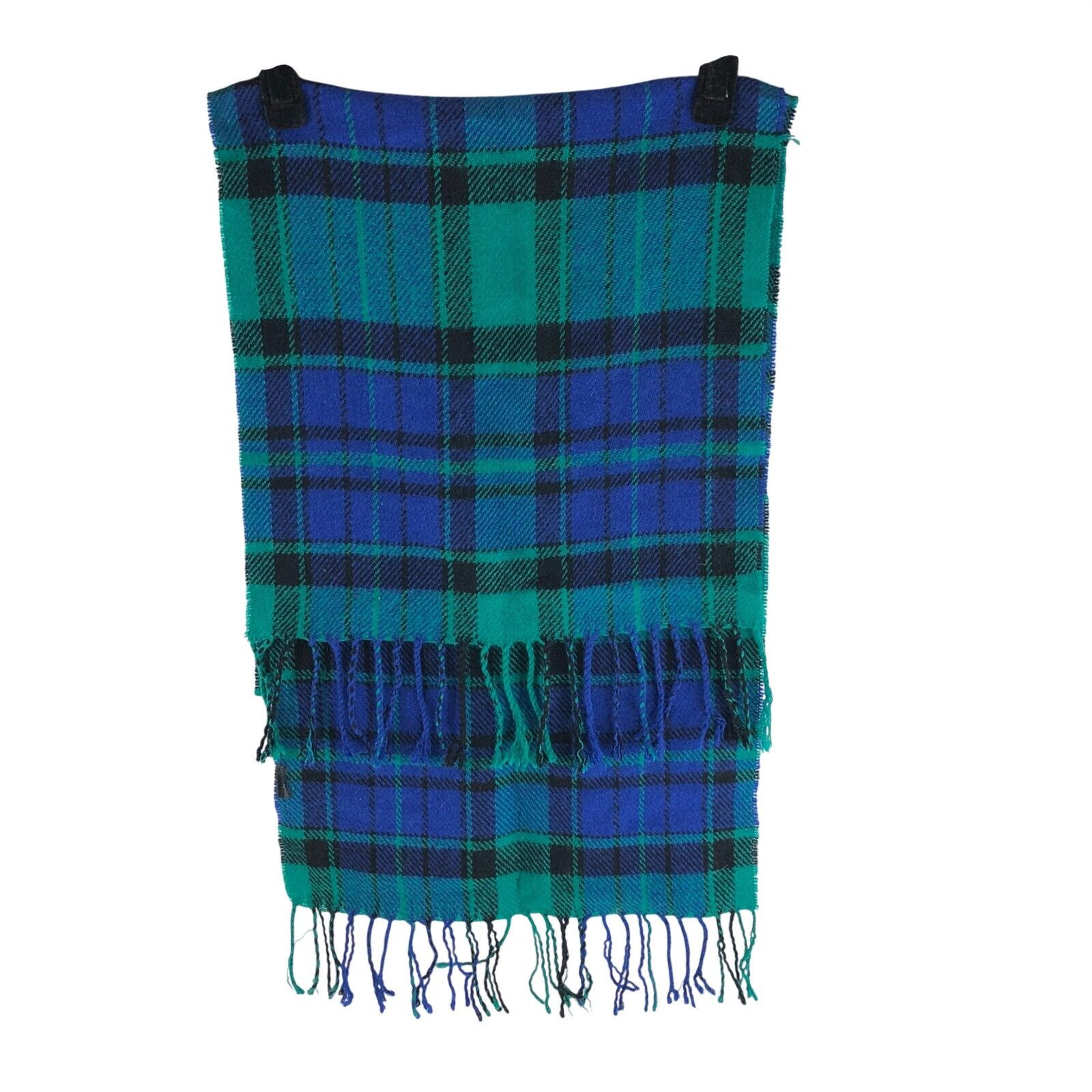 Other Womens Scarf Rectangle Fringe Soft Plaid Green Blue 68x13 Size ONE SIZE - 1 Thumbnail