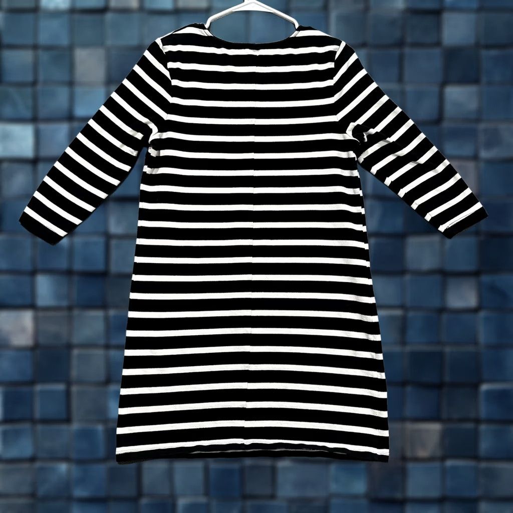 Old Navy Old Navy T-Shirt Dress Womens Medium Black White Striped Long Sleeve Size M / US 6-8 / IT 42-44 - 1 Thumbnail