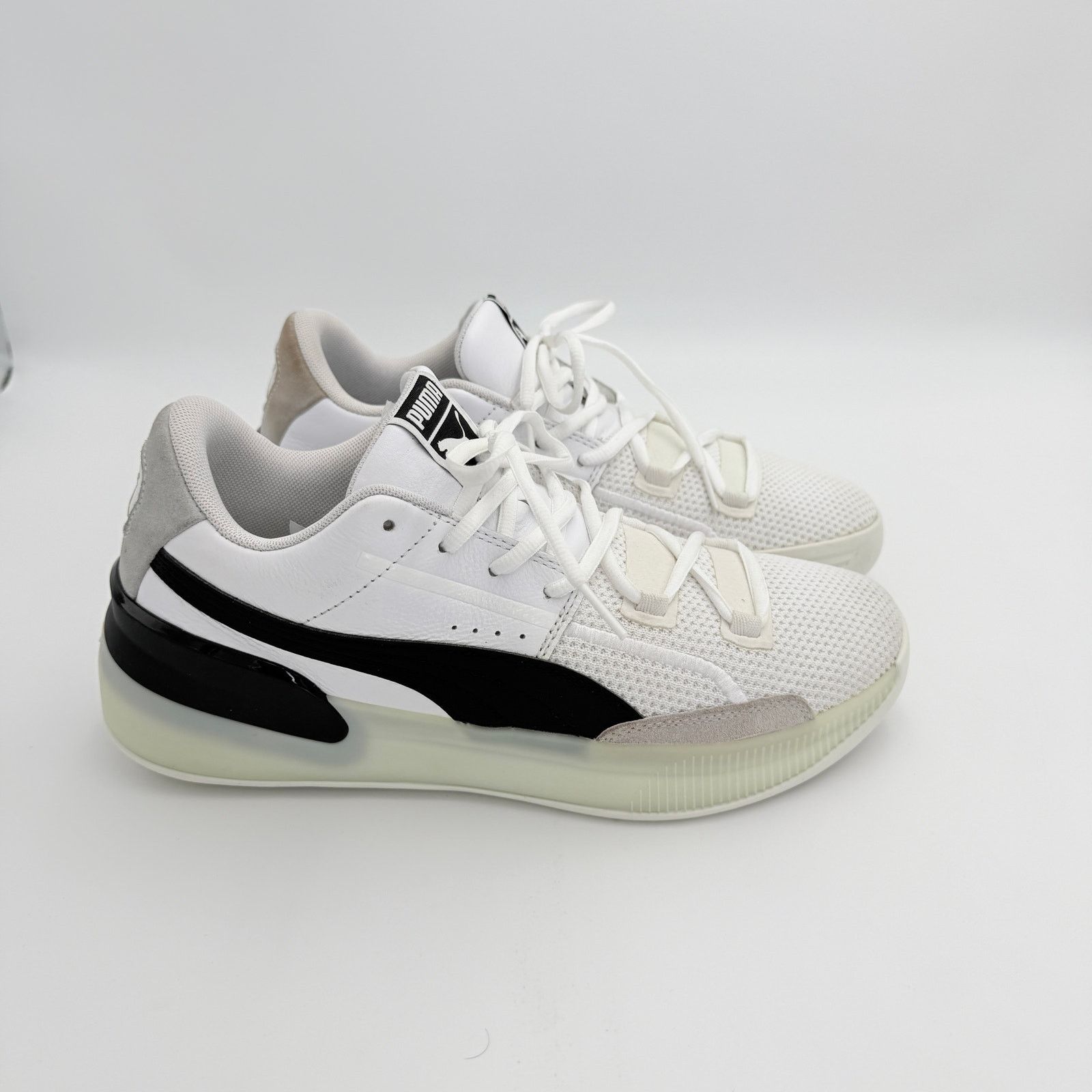 Puma Puma Clyde Hardwood White Black Basketball Shoes Size US 9 / EU 42 - 4 Thumbnail