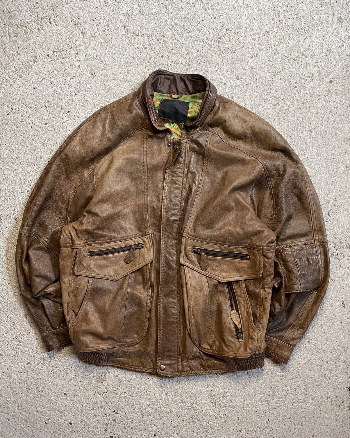 Vintage Bomber leather jacket brown avantgarde archive vintage Size US XL / EU 56 / 4 - 1 Thumbnail