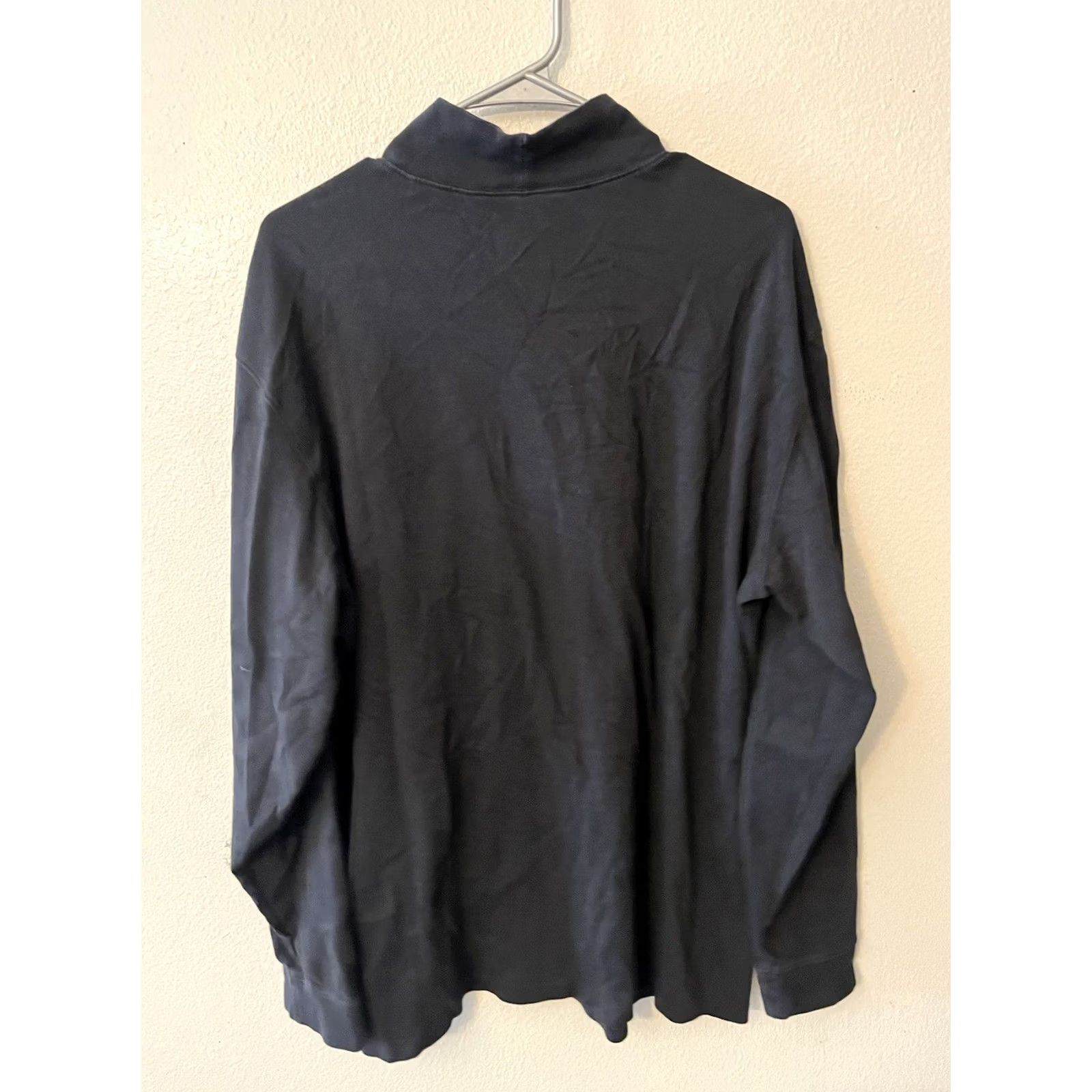 Vintage LL Bean Shirt Mens XLT Black Interlock Mock Neck Turtleneck Traditional Pullover Size US XL / EU 56 / 4 - 3 Thumbnail