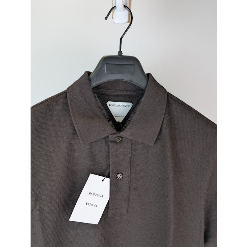 Bottega Veneta o1rshd1 New Dry Piquet Cotton Polo Shirt in Fondente Size US M / EU 48-50 / 2 - 7 Thumbnail