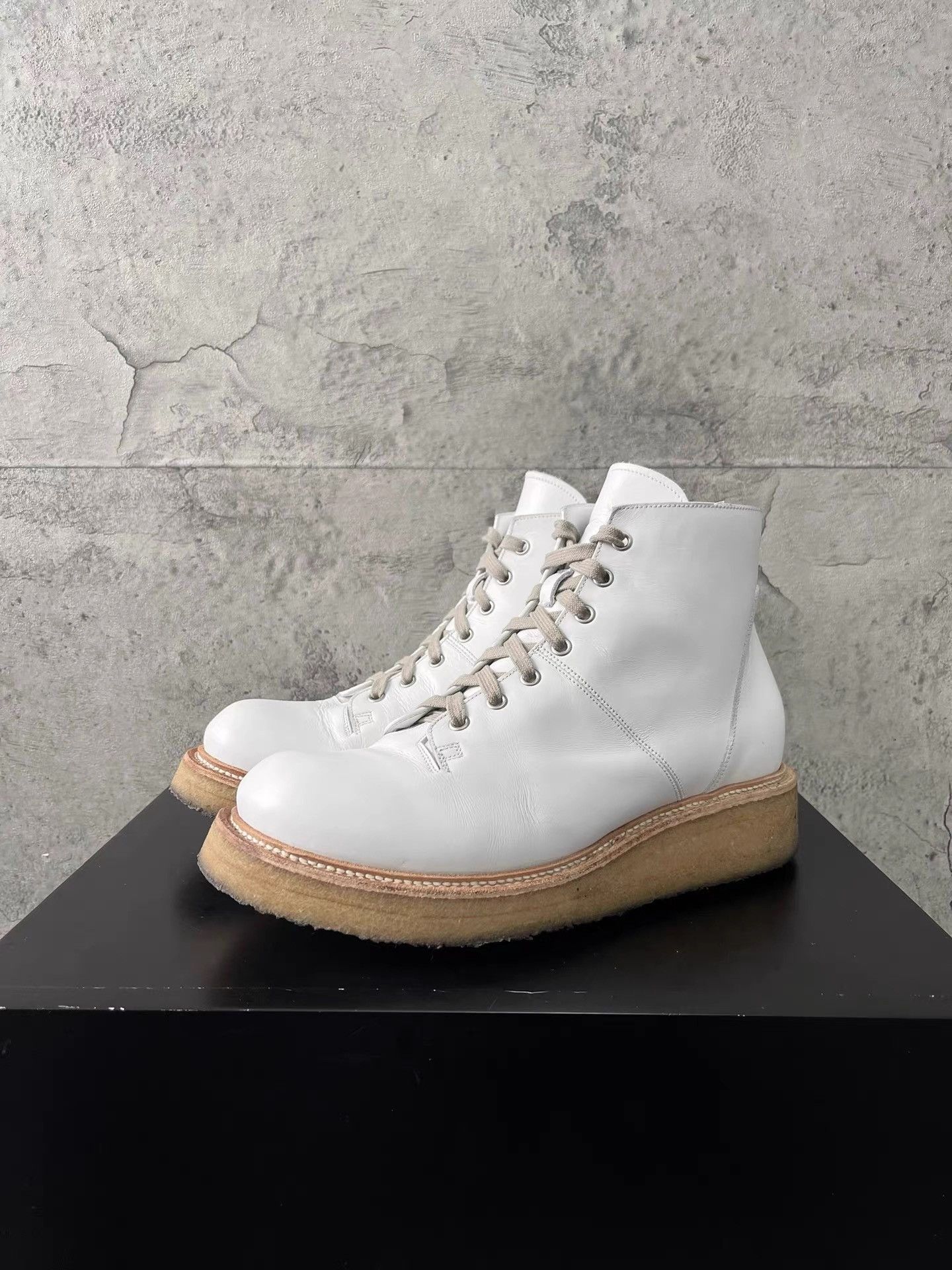 Rick Owens Rick Owens Milk White Leather Boots K34 Size US 9 / EU 42 - 1 Thumbnail