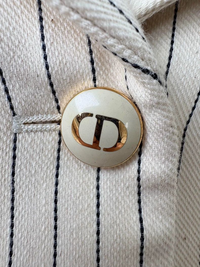 Dior Dior Cotton and mulberry silk white striped suit Size S / US 4 / IT 40 - 4 Thumbnail