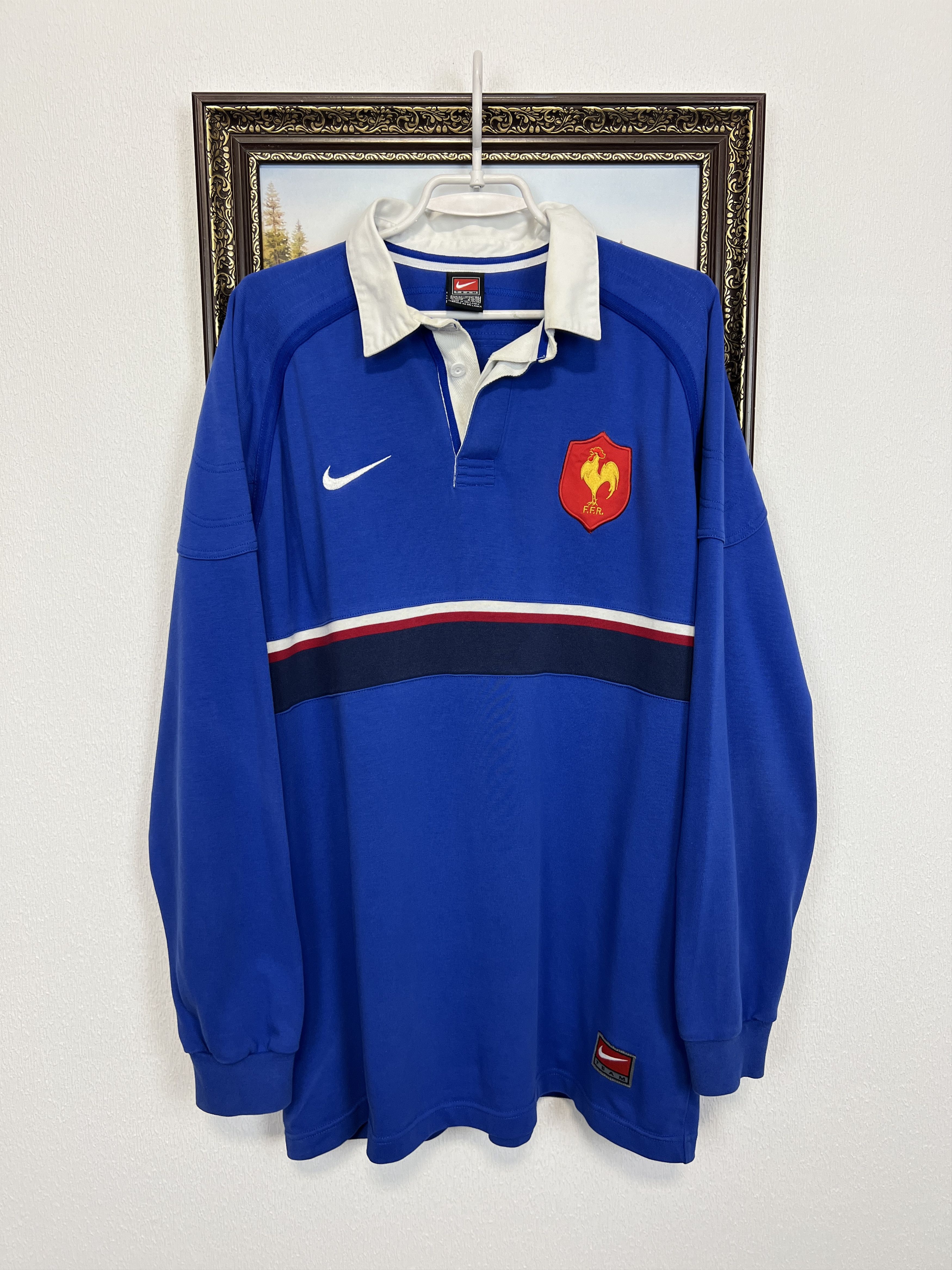 Nike Vintage 90's France Rugby Union Long Sleeve Jersey Trikot Size US XL / EU 56 / 4 - 1 Thumbnail