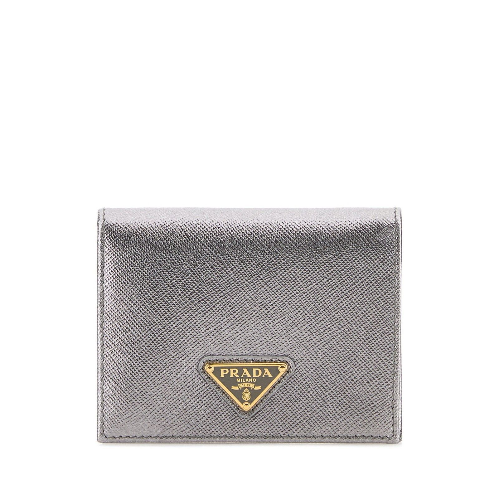 Prada PRADA Silver Leather Wallet New & Authentic Size ONE SIZE - 1 Thumbnail