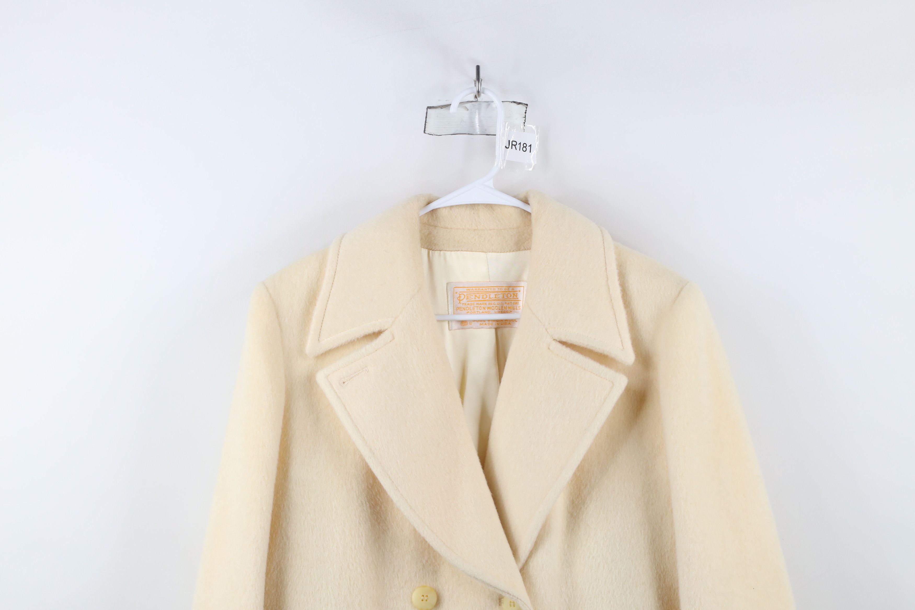 Pendleton × Vintage Vintage 70s Pendleton Wool Trench Coat Jacket Cream USA Size L / US 10 / IT 46 - 2 Thumbnail