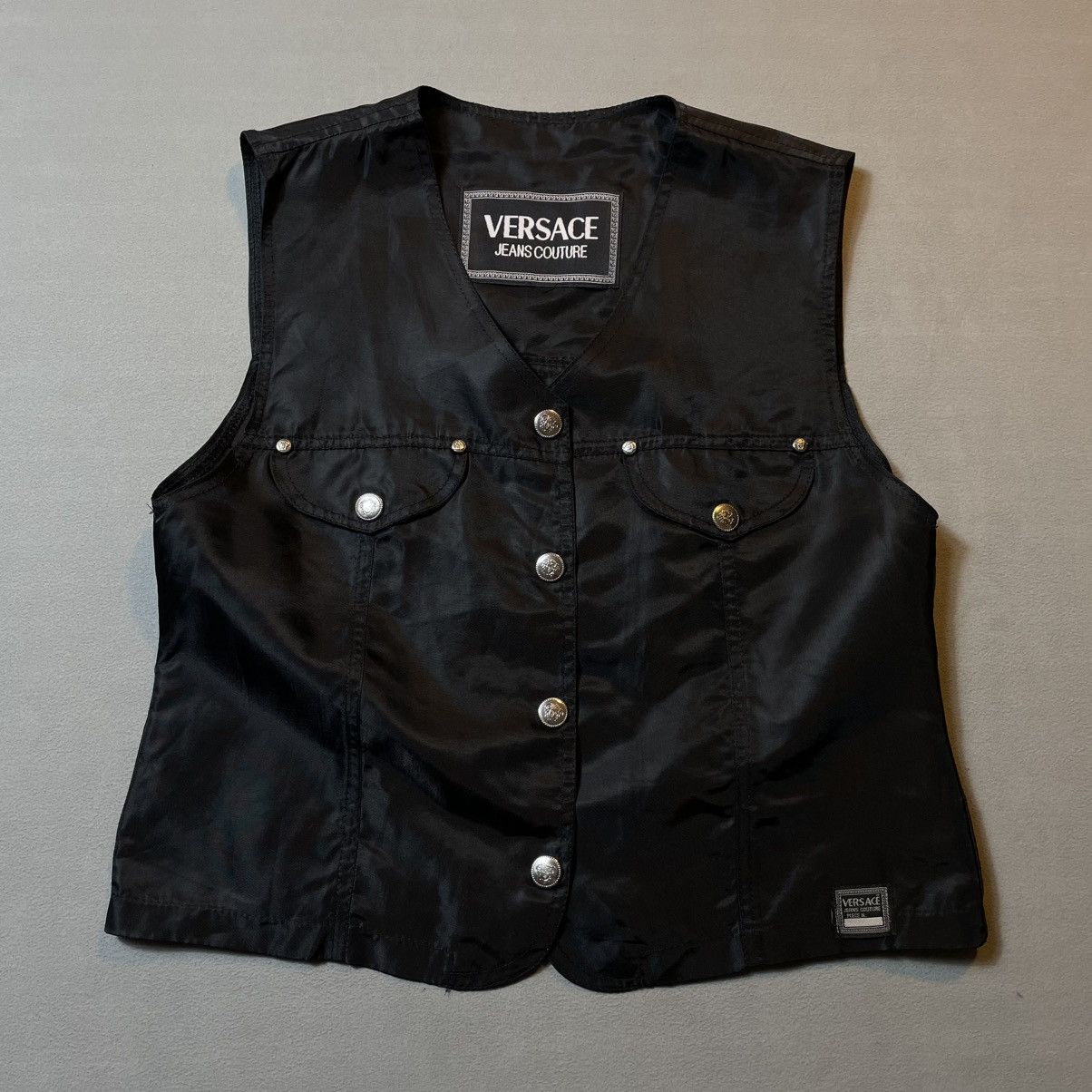 Versace Jeans Couture VERSACE MEDUSA EMBROIDERED VEST Made in ITALY Size XS / US 0-2 / IT 36-38 - 1 Thumbnail
