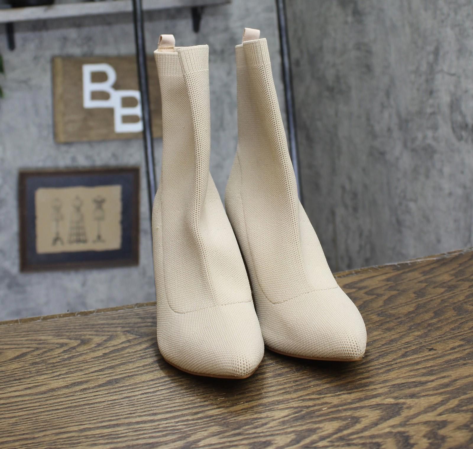 Other Journee Collection Tru Noralinn Booties Knit Beige Brown 6w Size US 6 / IT 36 - 3 Thumbnail