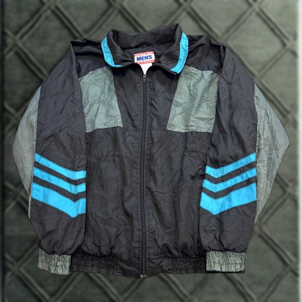 Athletic Works VINTAGE Athletic Mens Works Windbreaker Jacket M Blue 80s Lightweight Mens Jacket Size US M / EU 48-50 / 2 - 1 Thumbnail