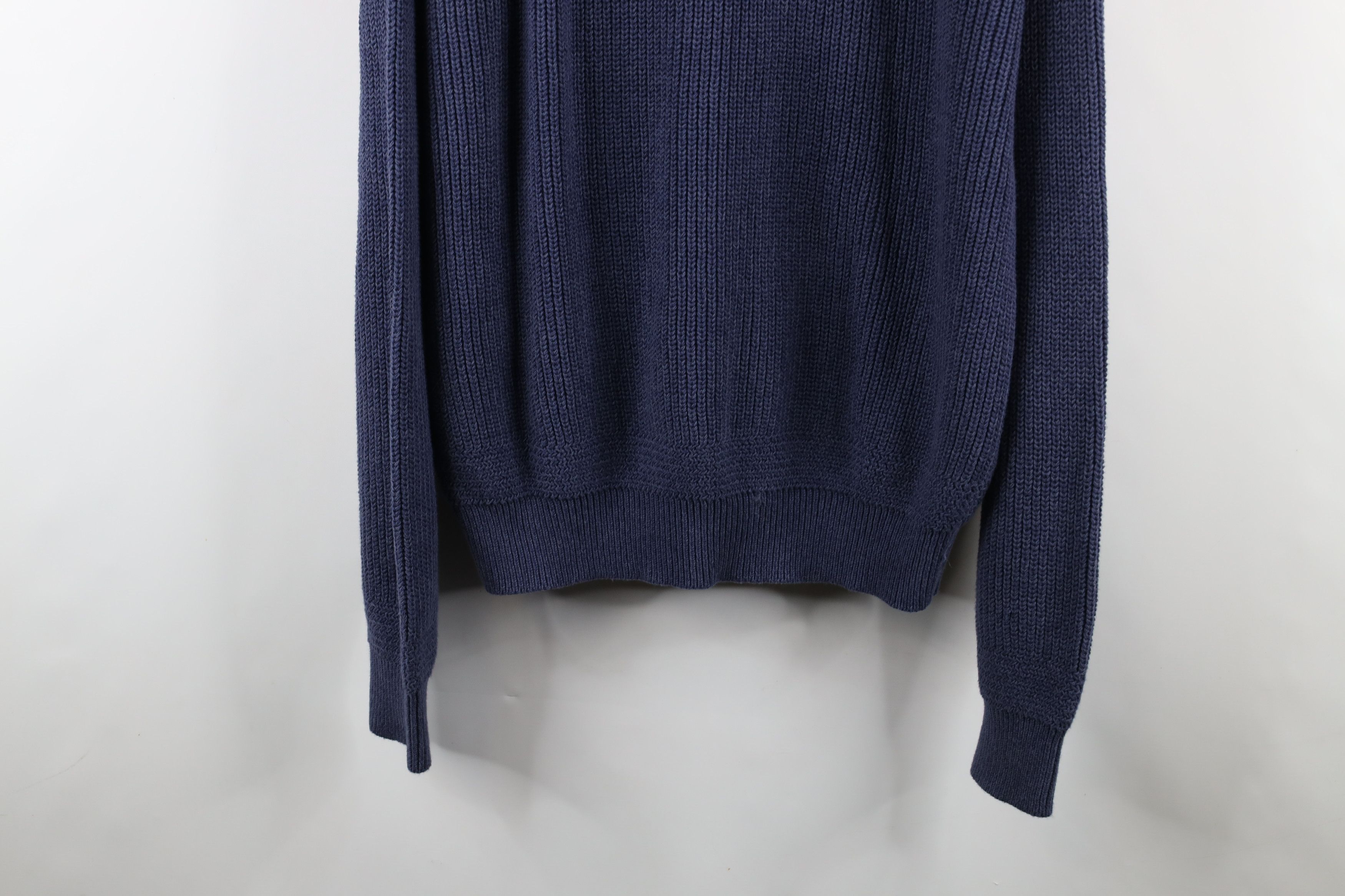Cabelas × Vintage Vintage Cabelas Blank Cotton Ribbed Knit Henley Sweater Blue Size US L / EU 52-54 / 3 - 13 Thumbnail