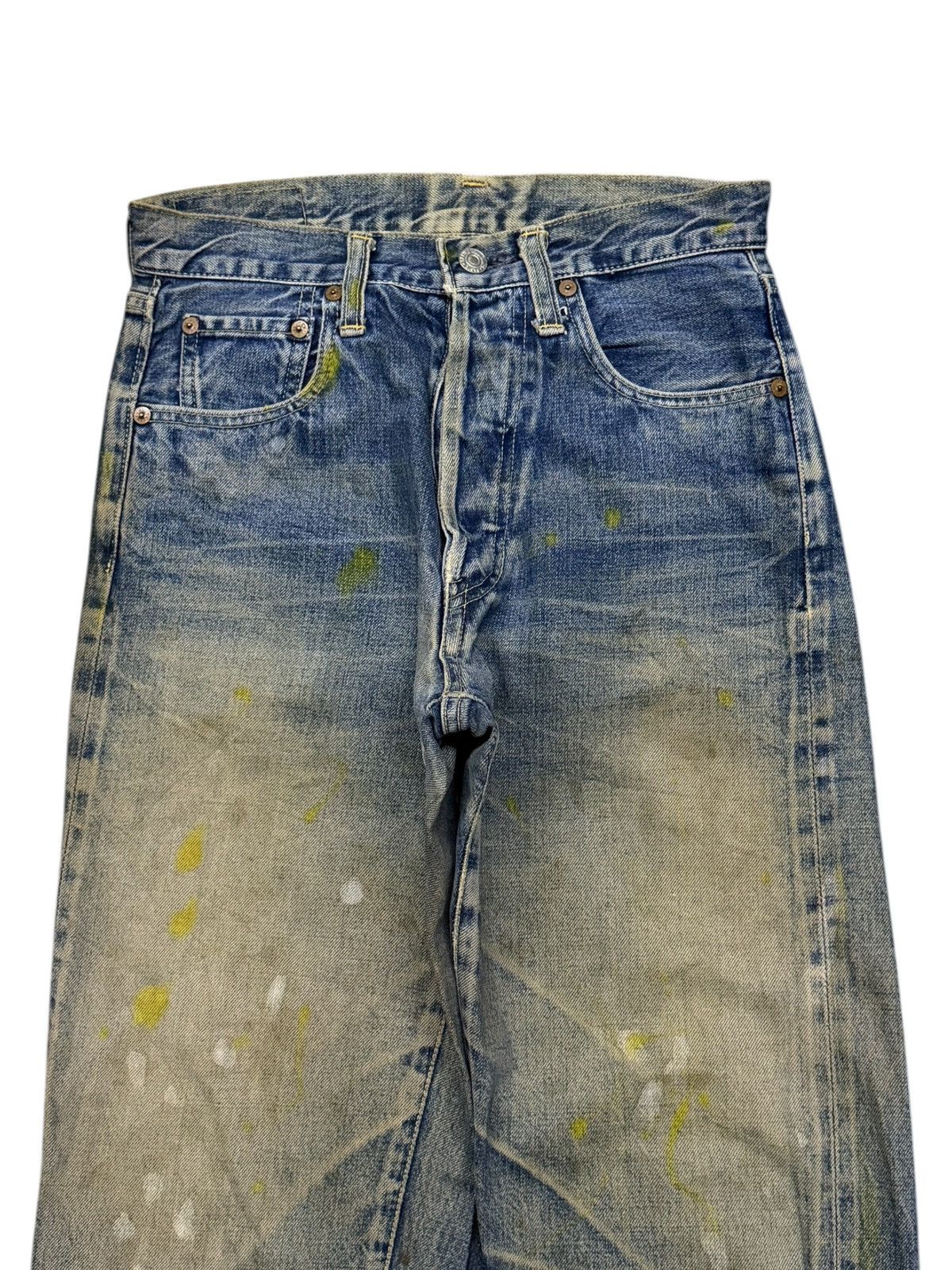 Denime Vintage 90s Denime Crazy Fade, Paint Splatter Selvedge | W27 Size US 27 - 4 Thumbnail