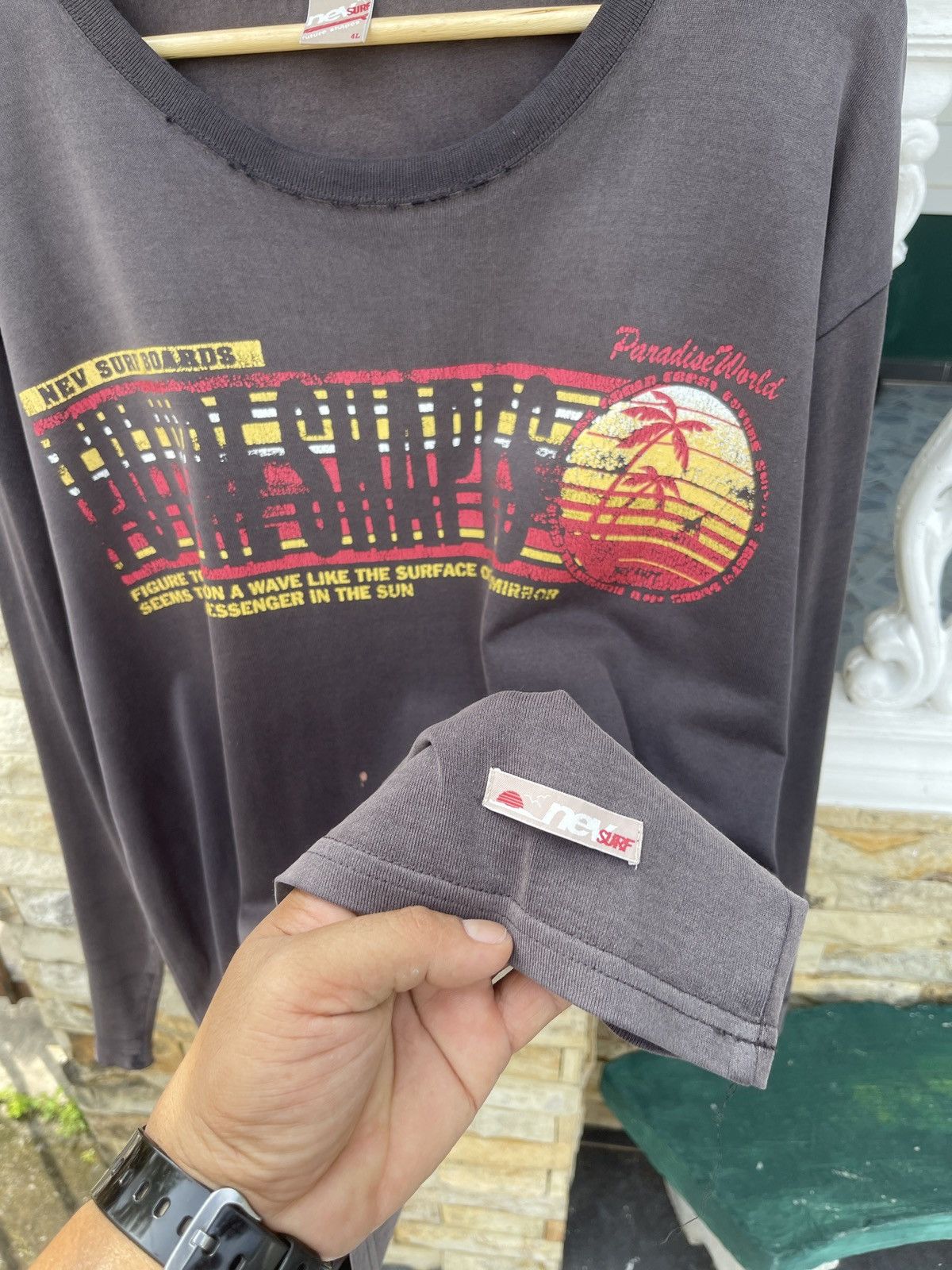 Sun Surf Last Drop🔥Vtg Nev Surf Boards THRASHED FADED Long Sleeve Size US XXL / EU 58 / 5 - 4 Thumbnail