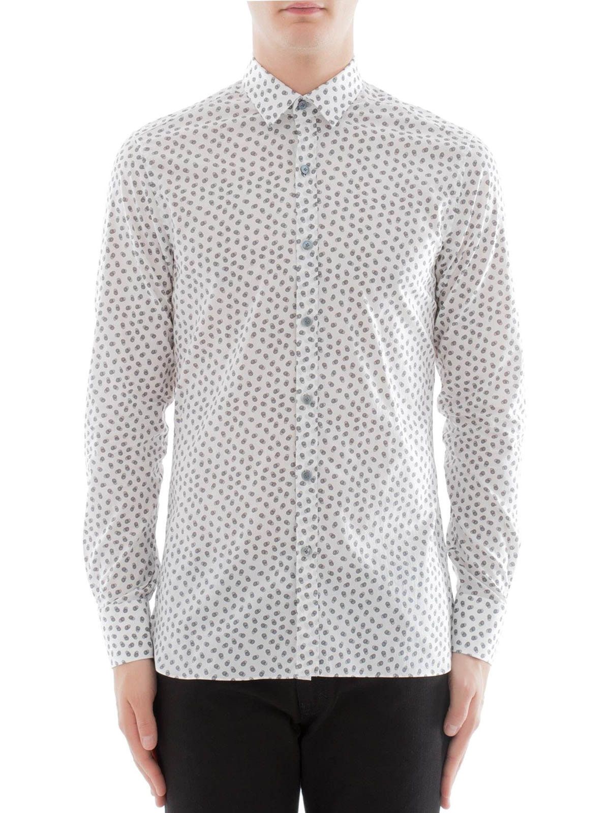 Lanvin o1y0225 Patterned Shirt in White/Black Size US S / EU 44-46 / 1 - 4 Thumbnail