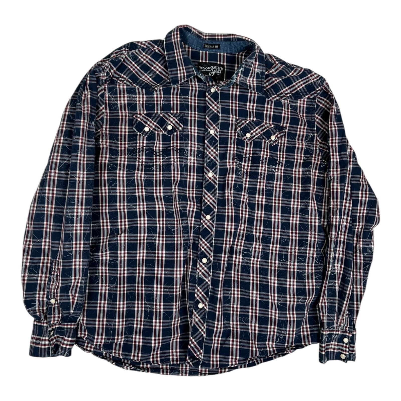 Other Moonshine Spirit Shirt Mens Large Blue Plaid Western Snap Fr Size US L / EU 52-54 / 3 - 1 Thumbnail