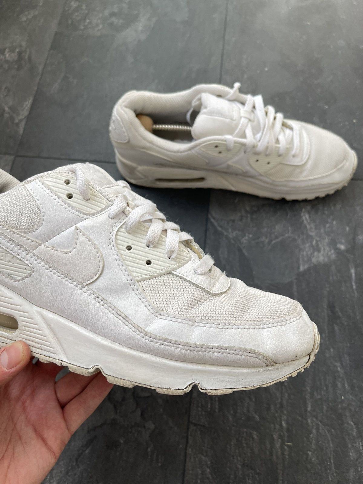 Nike Nike Air Max 90 White Leather Size US 12 / EU 45 - 4 Thumbnail