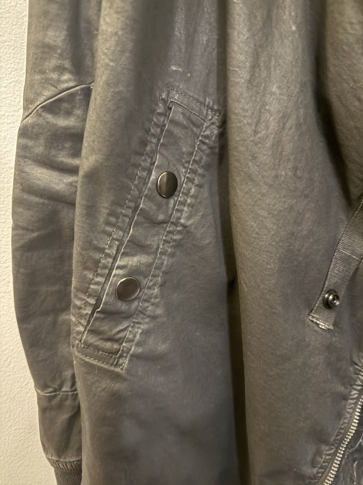 Rick Owens Rick Owens Asymmetric Draped Zip Jacket Black Coated Cotton Size US M / EU 48-50 / 2 - 5 Thumbnail