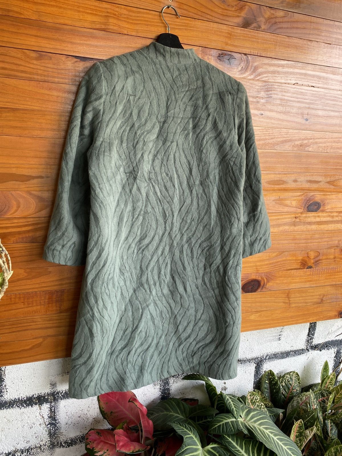 Agora Vintage Angora Wool Textured Green Long Coat – Made in Japan Size S / US 4 / IT 40 - 17 Thumbnail
