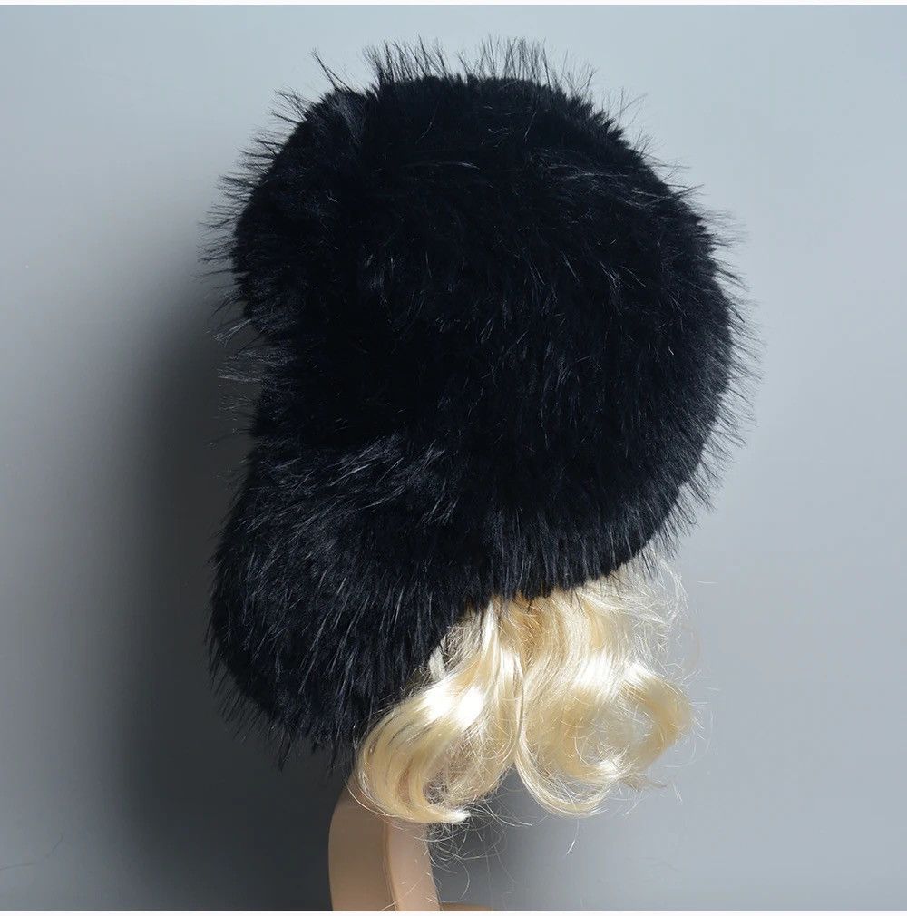 Japanese Brand Black Faux Fur Hat Size ONE SIZE - 4 Thumbnail