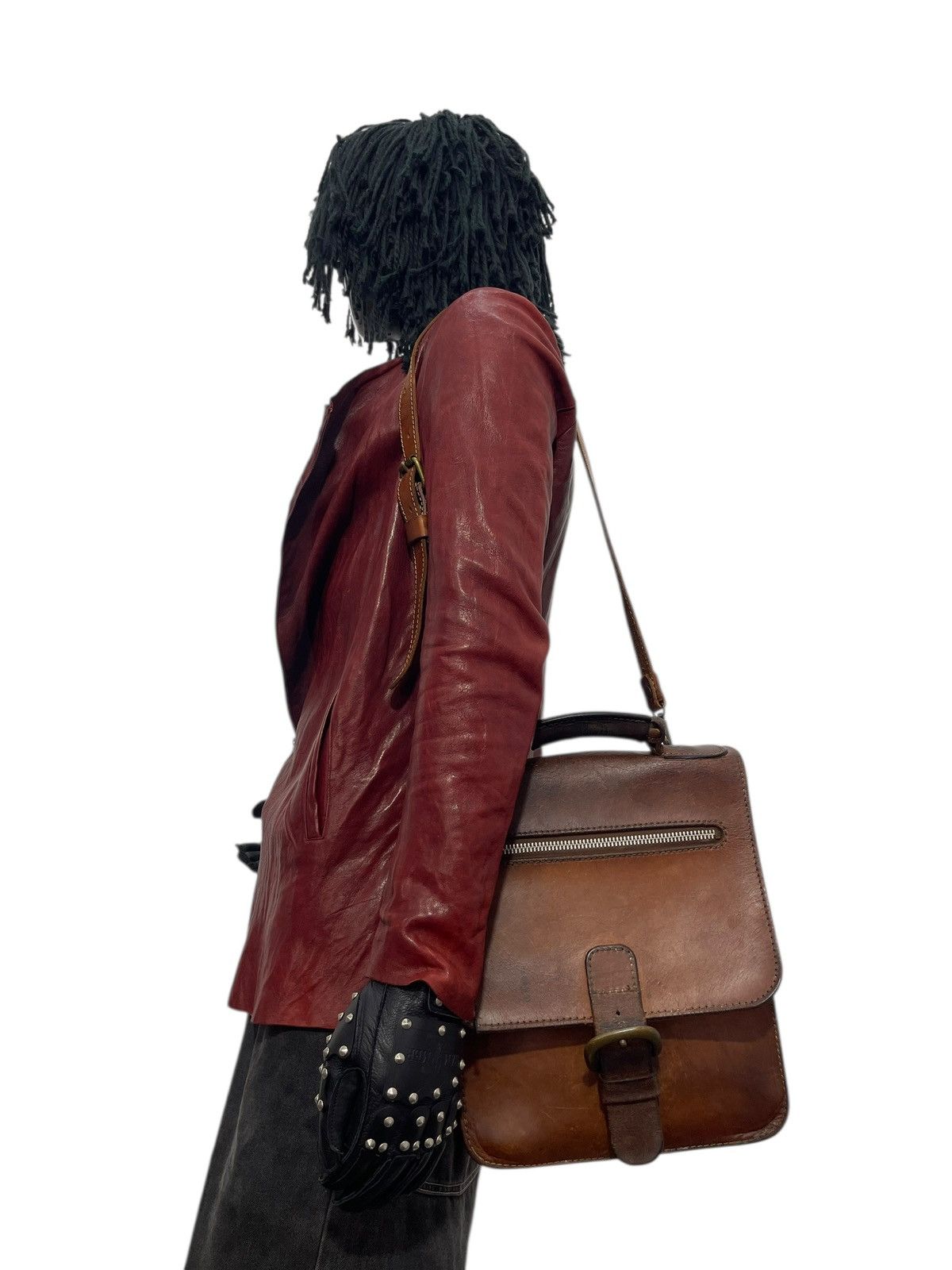 Genuine Leather Full Leather Beauty Patina Vtg Herz Japan Satchel Bag 5🟩 Size ONE SIZE - 2 Thumbnail