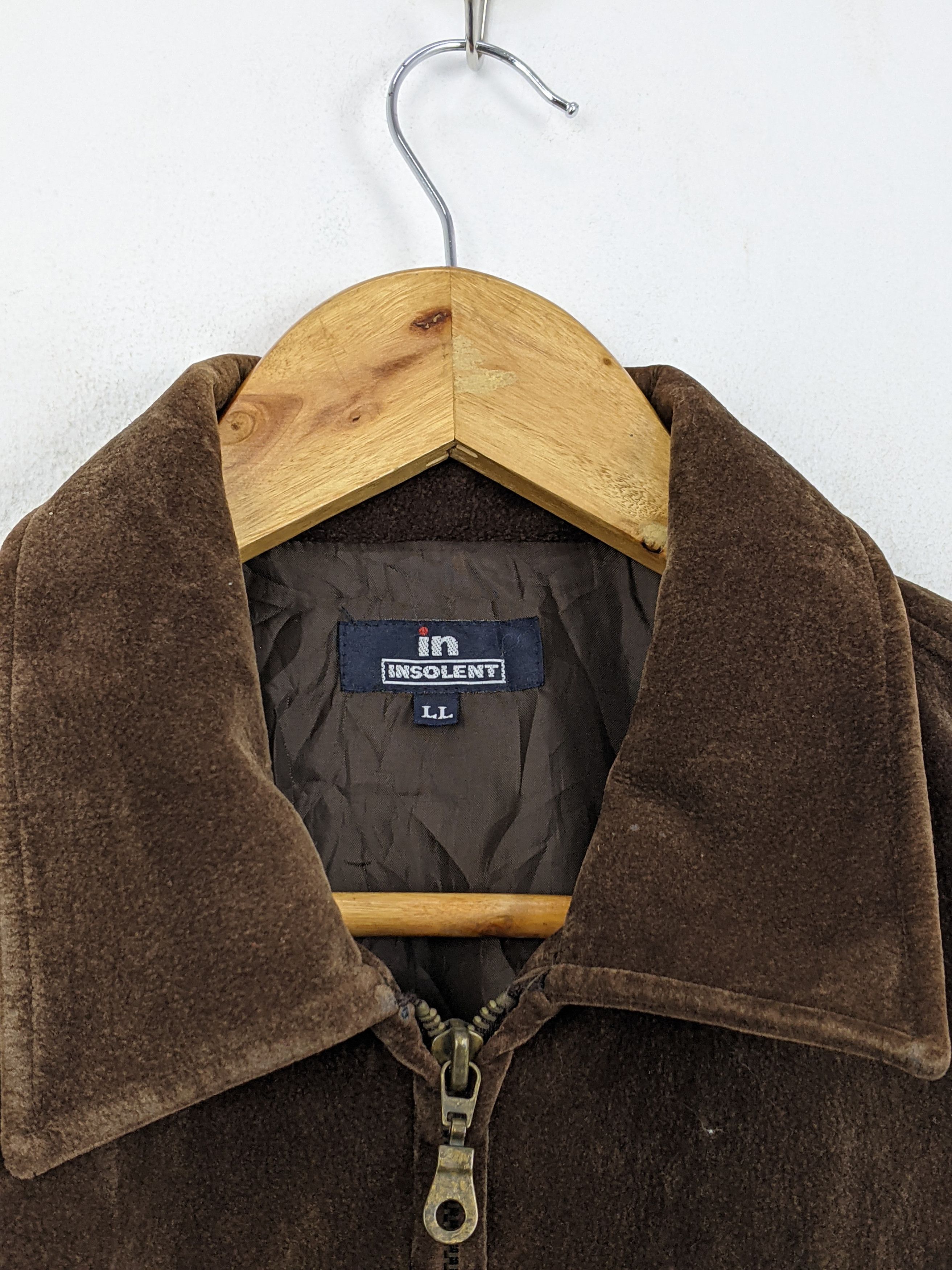 Japanese Brand Vintage Insolent VELVET zipper Jacket MJ0140 Size US XL / EU 56 / 4 - 10 Thumbnail