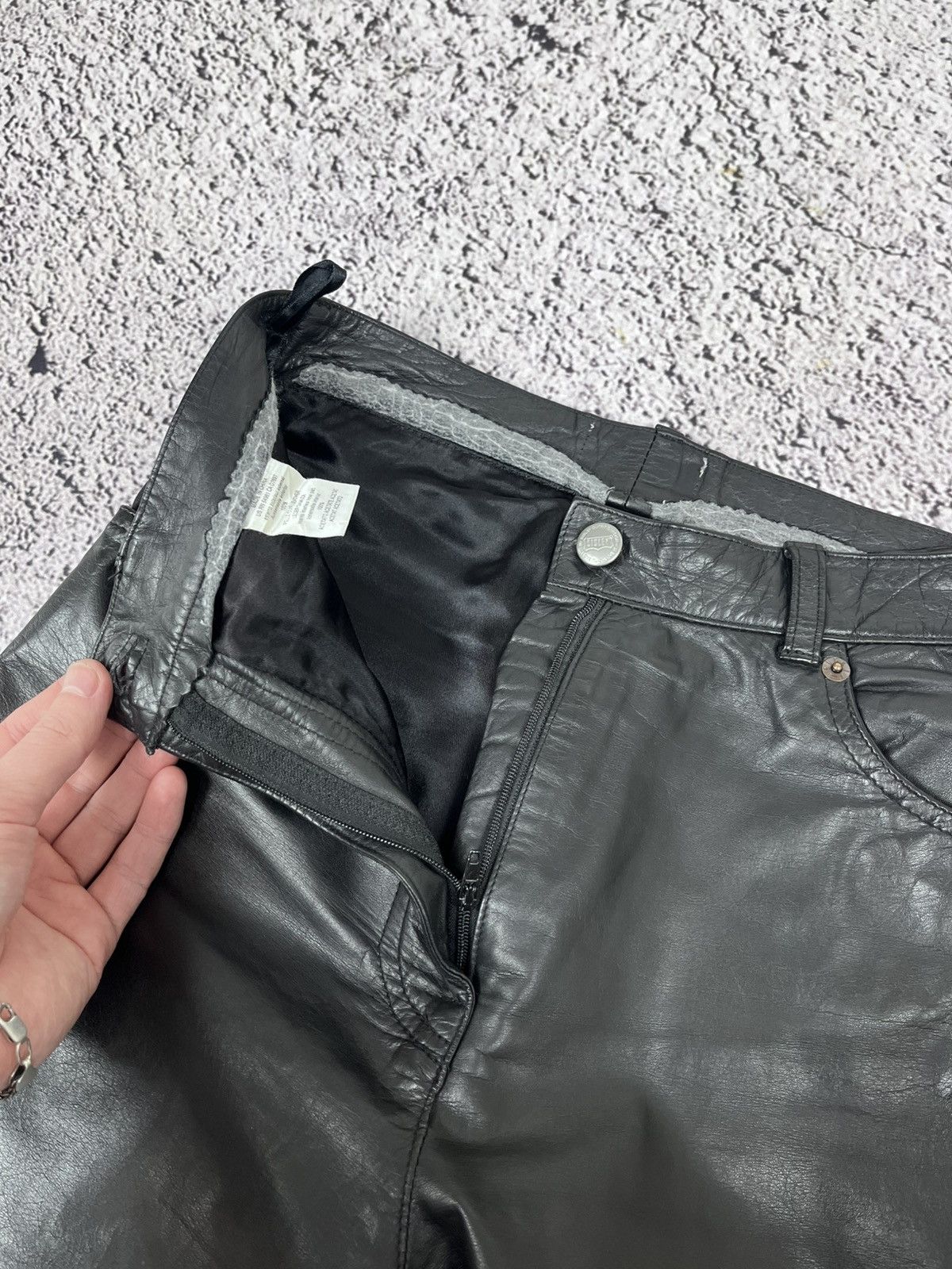 Leather Vintage Leather Biker Gothic Pants AvantGarde Moto size 26 Size 26" / US 2 / IT 38 - 4 Thumbnail